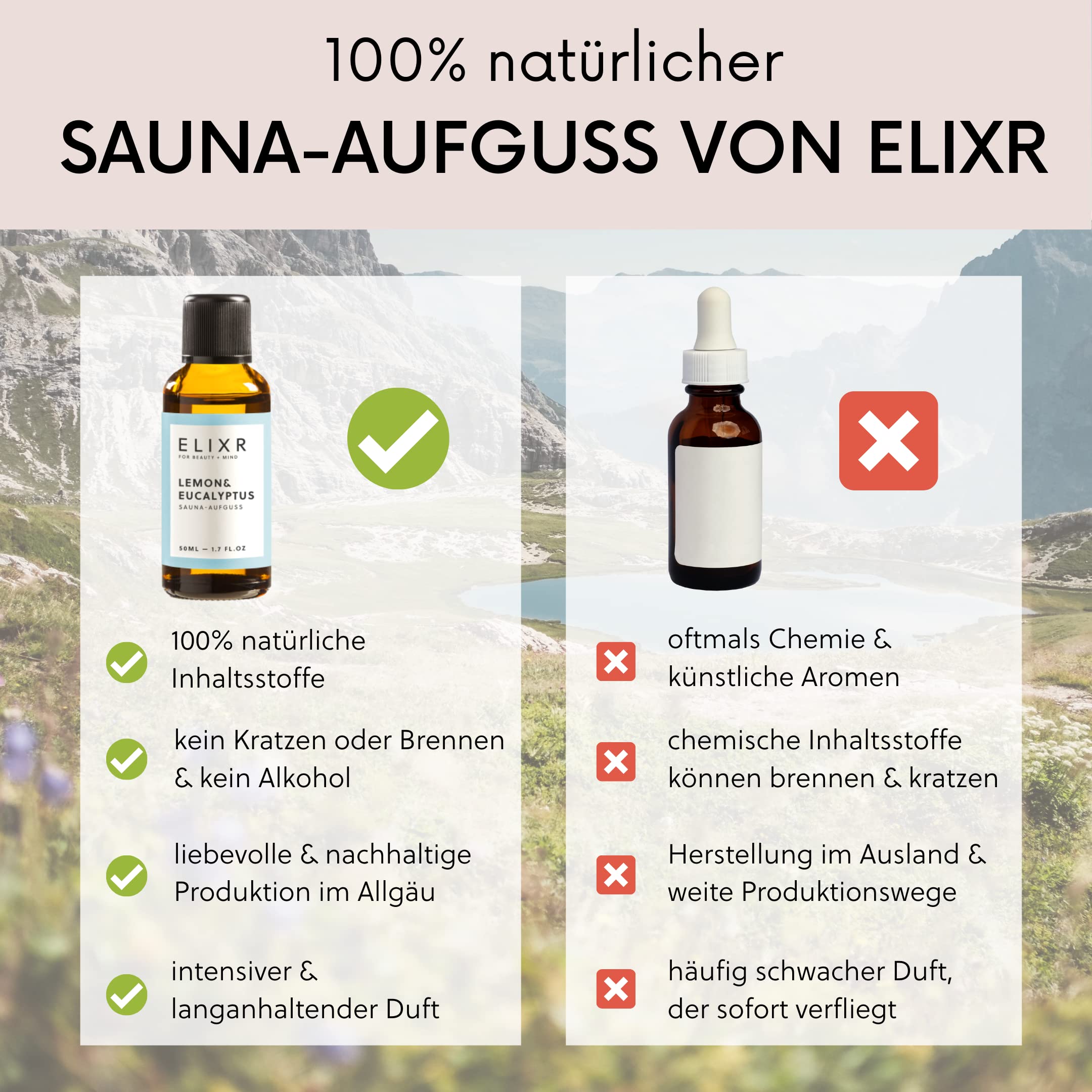 ELIXR – Infusion de sauna citron & eucalyptus – Infusions de sauna pour infusions de sauna – Huile essentielle de sauna 100% pure naturelle avec huile d'eucalyptus et citron – Parfum sauna parfait
