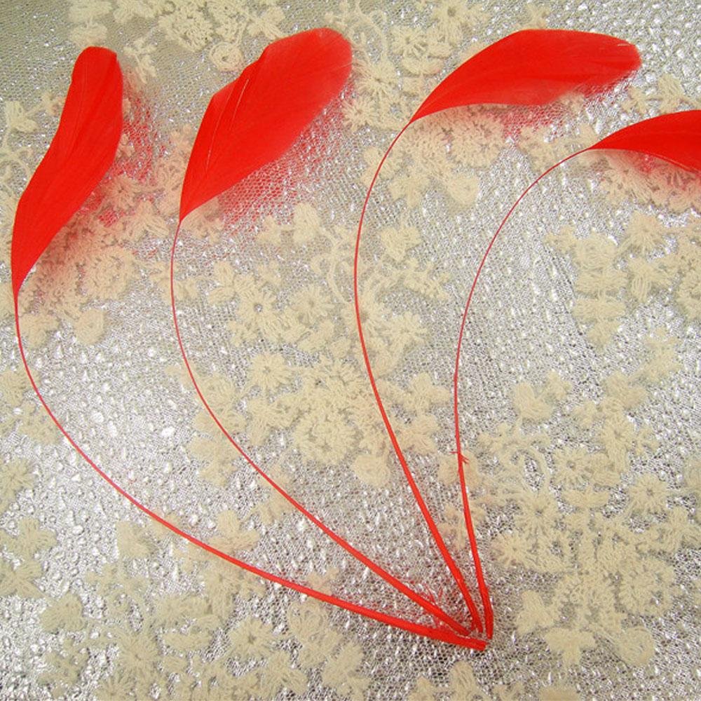 69 Colours Choices 5/7" Loose Stripped Coque Feathers for Millinery Hats Trimming Fascinators Craft Decorating Dancing Costume Making (Poppy #58, 10pcs) — image 1