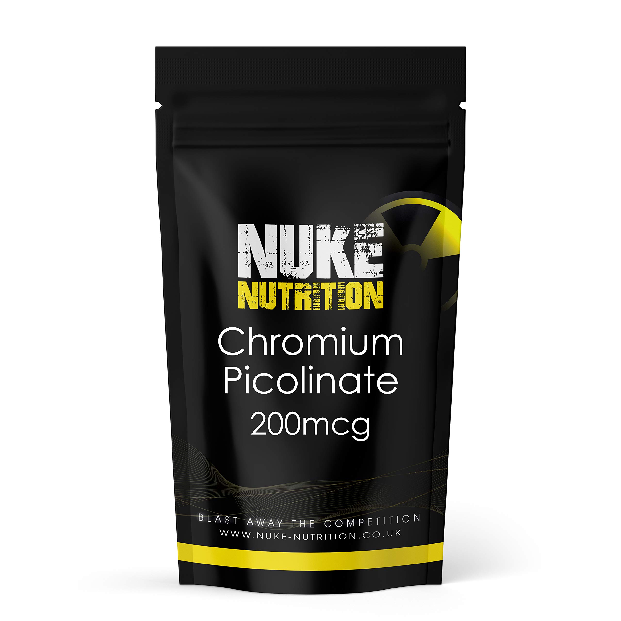 Nuke NutritionChromium Picolinate Tablets | 365 Tablets | 200mcg Chromium Supplement to Assist Blood Sugar Glucose & Insulin Control for Diabetes | Excellent for Hunger & Food Craving Suppression