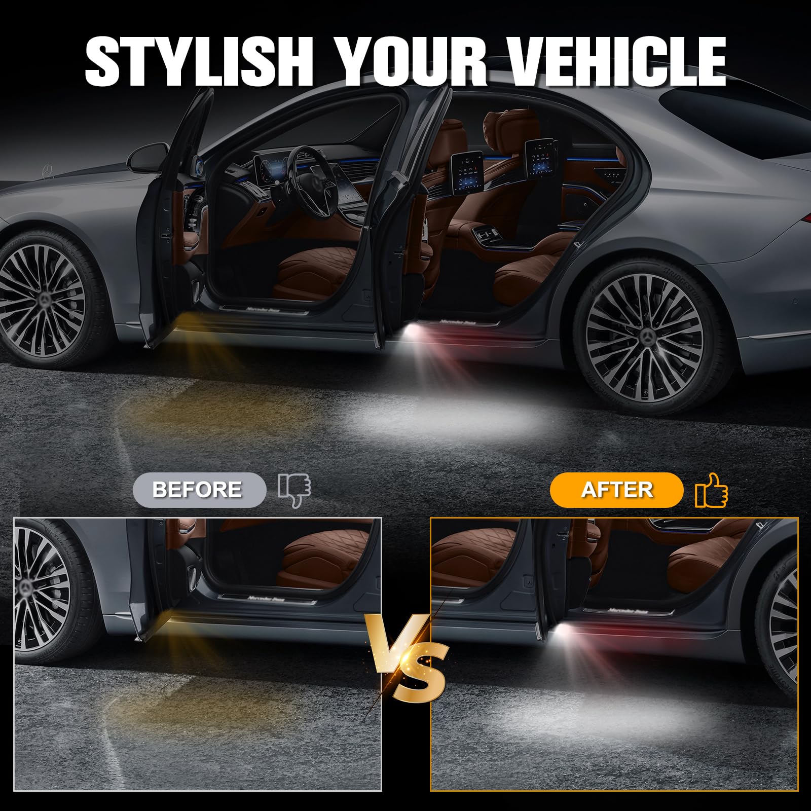 Illuminazione interna a LED, illuminazione d'ingresso per A W176 B W246 C Coupe Class W205 W212 W166 X164 GLC GLE GLS GLA, bianco
