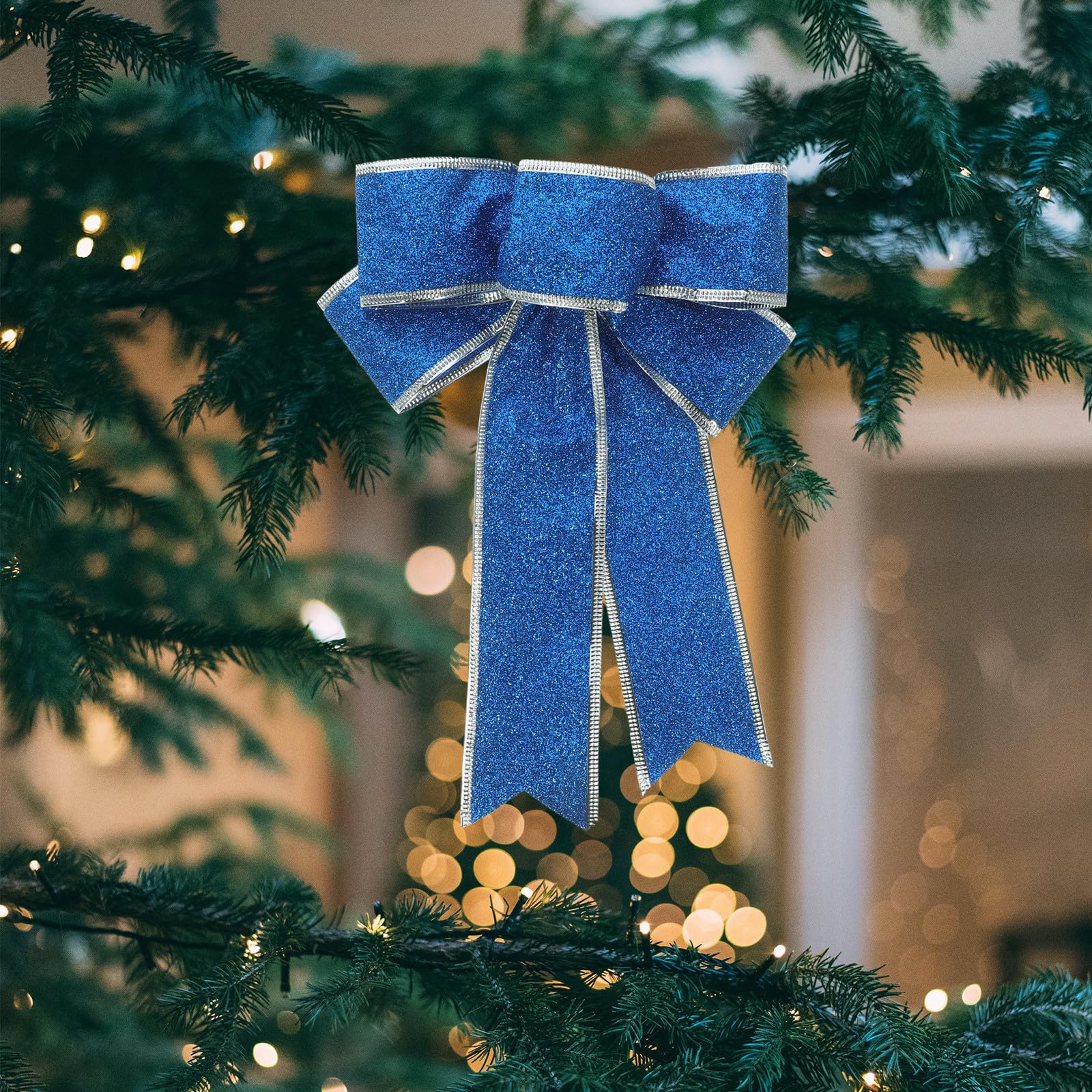 DOITOOL 10 Lazos navideños Grandes para, decoración para Puerta de Entrada, Pared, Valla, Adorno para árbol, Suministros para Fiestas navideñas de Invierno.