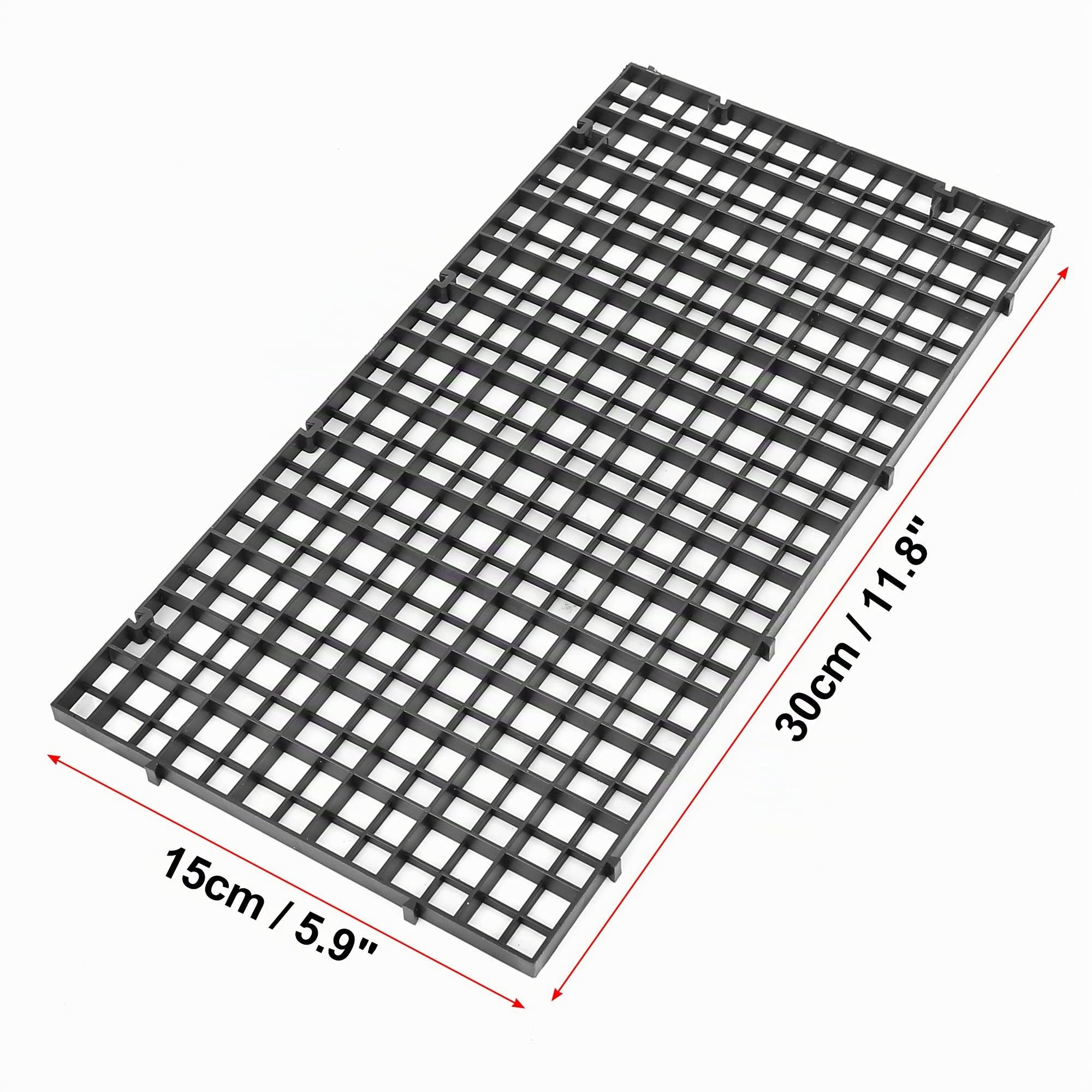 sourcing map Aquarium Kunststoff-Trennwand Isolationsgitter, 6 STK. | Schwarz, 11,8" x 5,9", Für Bodenfilterung & Fisch Trennung, Leicht Zu Reinigen, Geeignet Für Süß- & Salzwasser
