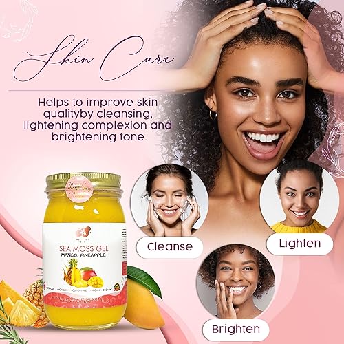 Miniatura 6 de Gel de musgo marino (16 onzas) hecho de St Lucia Gold Wildcrafted orgánico Seamoss cosechado silvestre sin gluten, superalimento sin OMG con todas