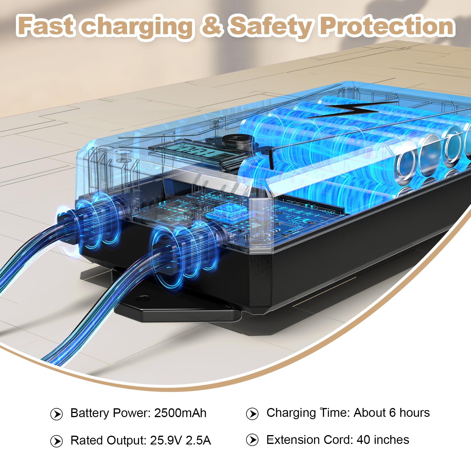Batería recargable universal de 2500 mAh para muebles reclinables, batería de alimentación inalámbrica de 2 pines para sillón reclinable eléctrico, sofá eléctrico y silla elevadora