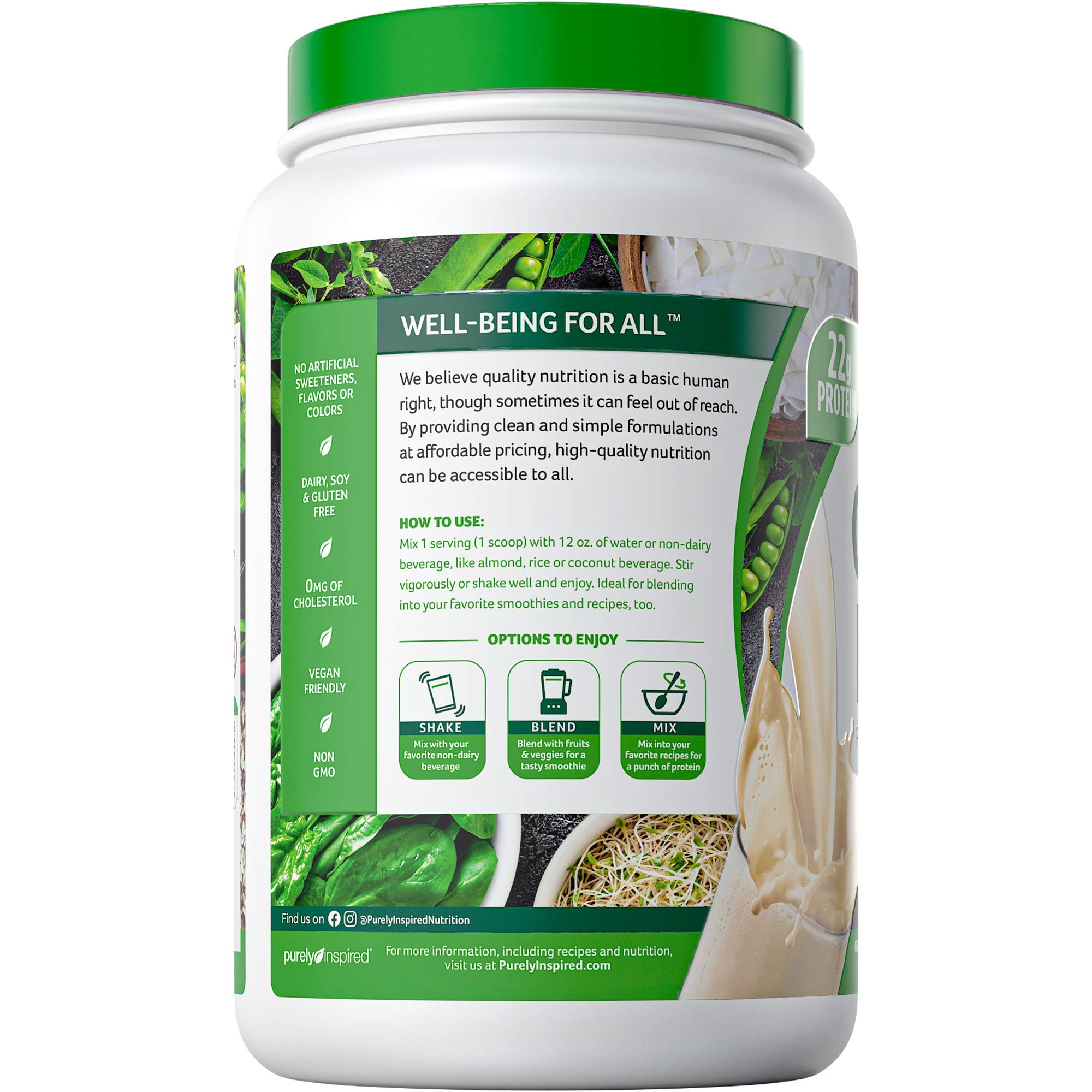 Vegan Protein Powder Smoothie Mix Purely Inspired Organic Protein