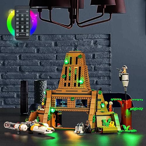 Miniatura 10 de Kit de luz LED mejorado para Lego Star Wars A New Hope Yavin 4 Rebel Base Building Set, compatible con Lego 75365 (modelo no incluido)