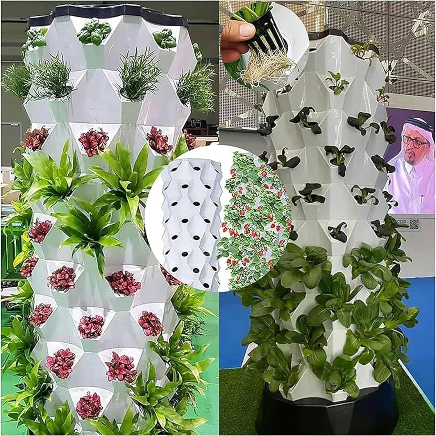 Arrosage Automatique Système de Culture aquaponique Garden Tower, kit de Culture hydroponique for Le Jardinage intérieur de Fruits et légumes(8 Layers)