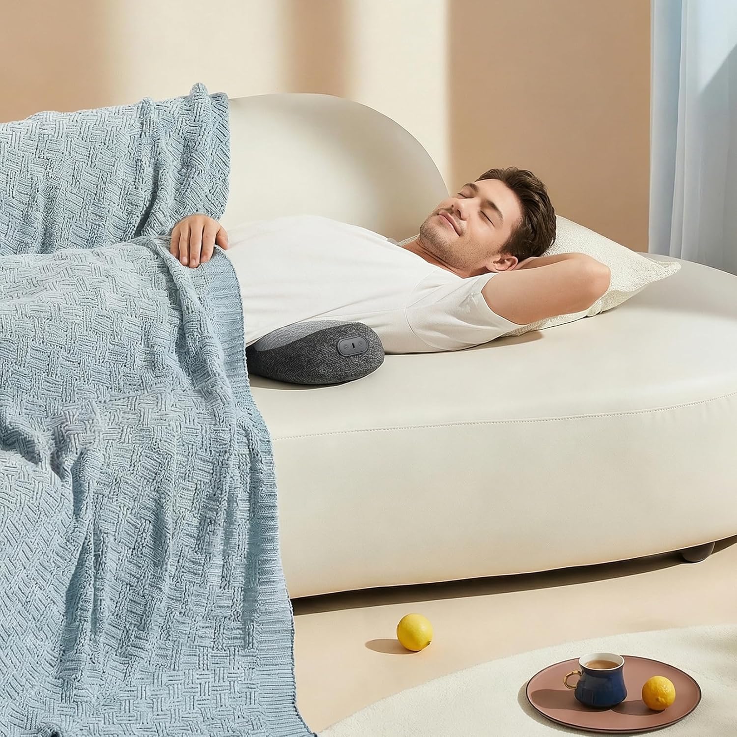 Yunari 3 in 1 Electric Lumbar Massager Support Pillow with Hot Compress, 2026 Latest Patented Adjustable Height Massager Pillow for Lower Back Pain Relief, Waist Support Pillow for Men and Women