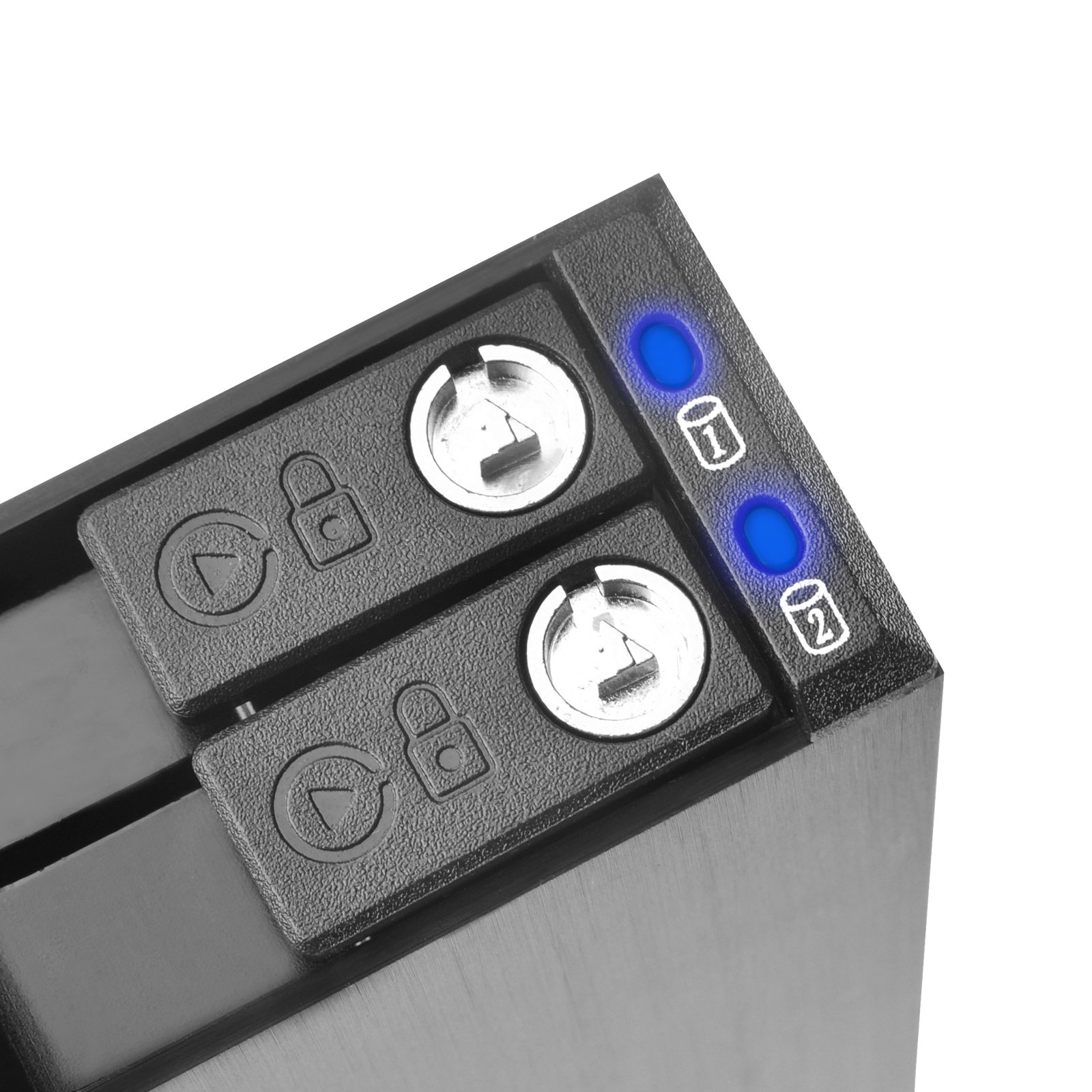 SilverStone SST-FS202B – aluminiowa taca bez tacy przenośna płyta montażowa / wewnętrzna obudowa dysku twardego do 2 x 2,5 cala SAS/SATA HDD lub SSD, pasuje do każdej kieszeni na dysk 3,5 cala, z zamkiem, czarna