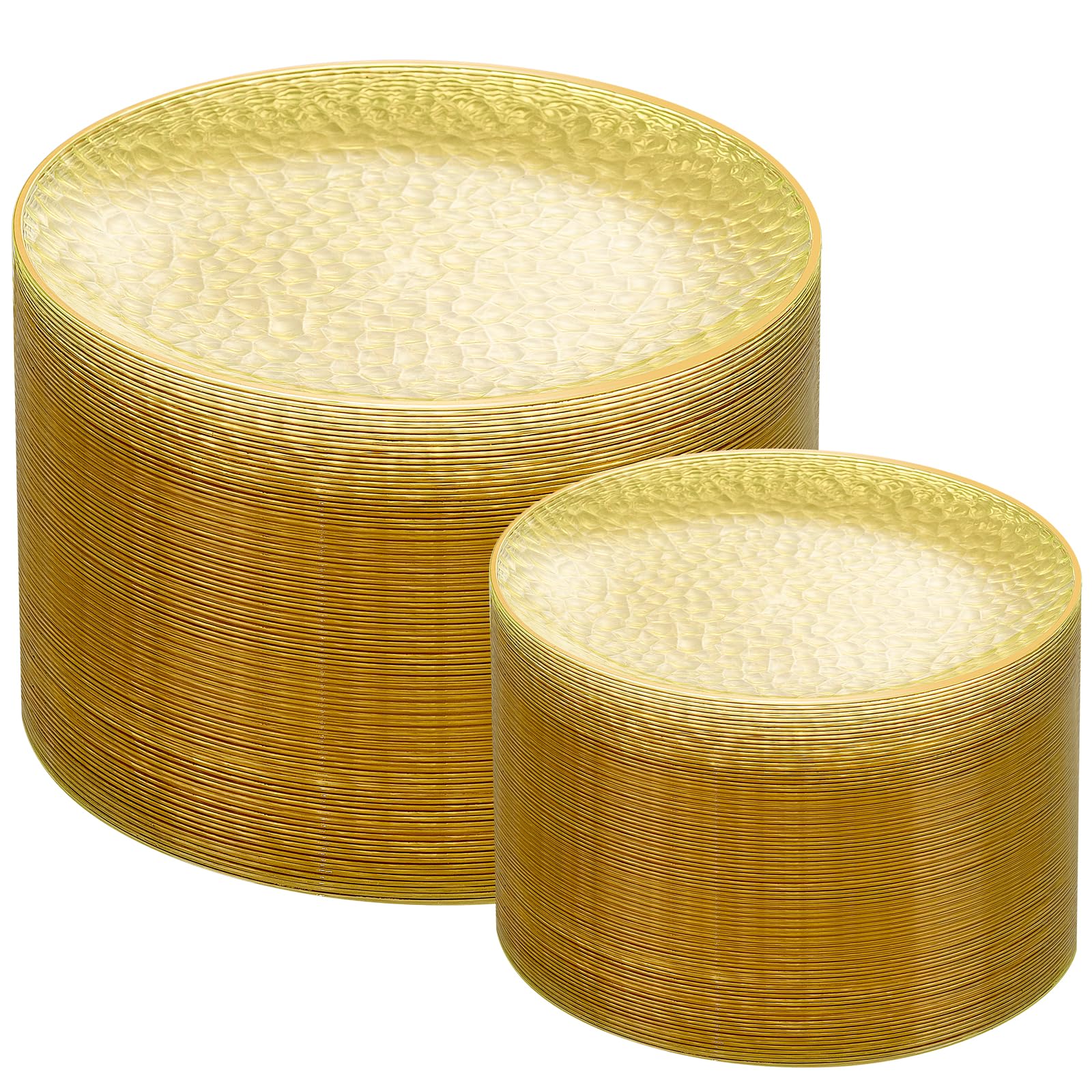 Photo 1 of Rubtlamp 100-Piece Yellow Gold Plastic Plates