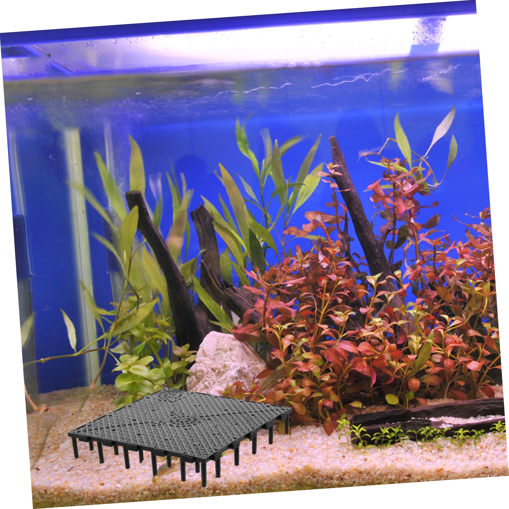 Kisangel Aquarium Bodenplatte PVC 10er Pack Unterkies Aquarium Zubehör Schwarz Fragging Ready