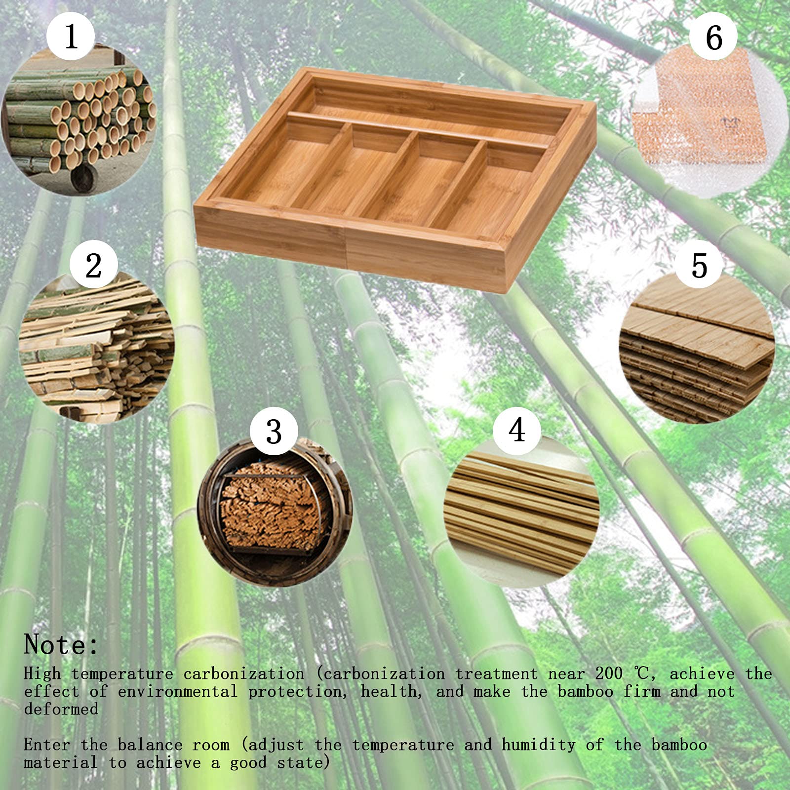 Organizador de cajones de cocina Bandeja de utensilios extensible Organizador de cajones Cubiertos Organizador de cubiertos en cajón Organizador de cajones de cubiertos de madera Bandeja de cubierto