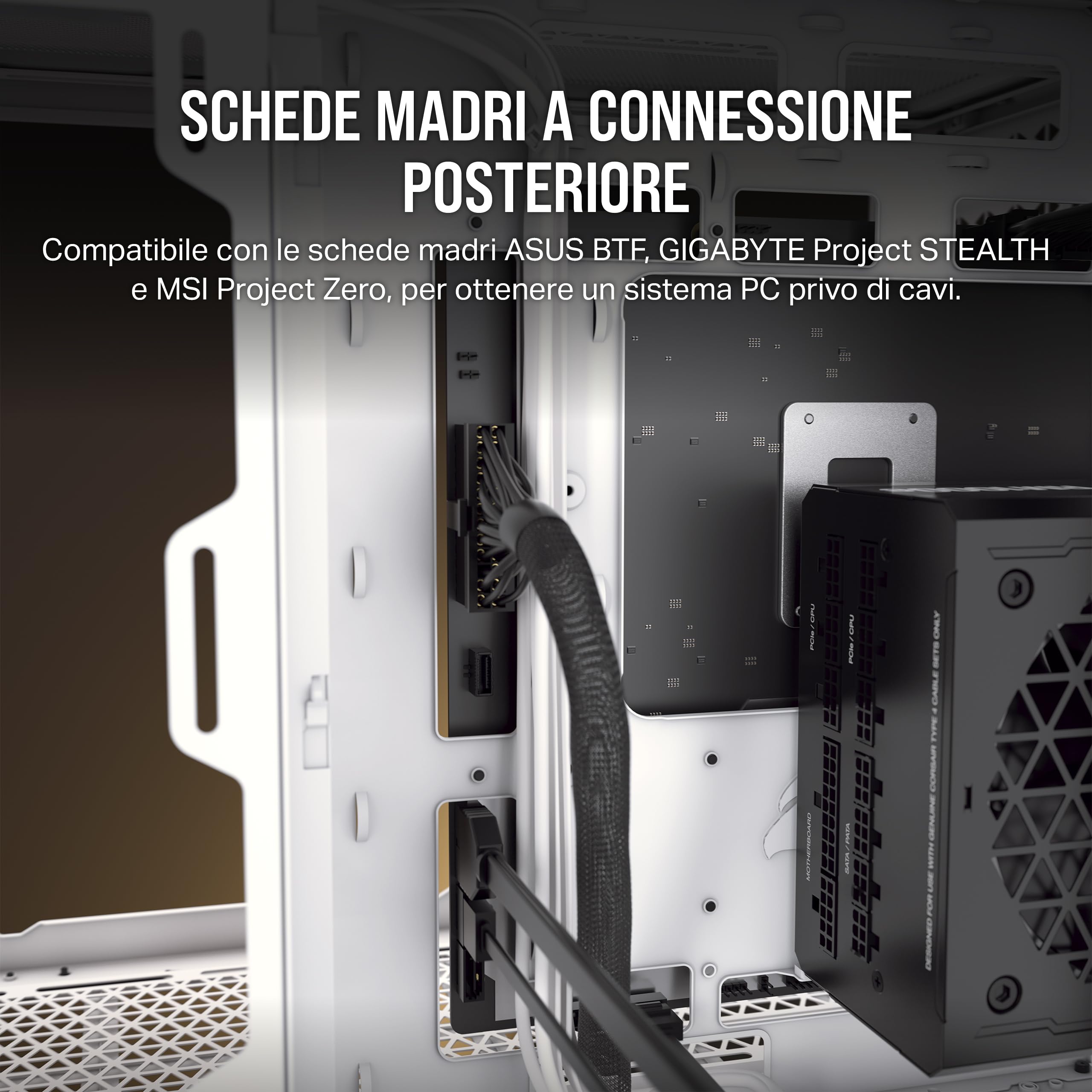 CORSAIR iCUE LINK 2500X RGB Small-Tower mATX Case per PC a Doppia Camera - Vetro Panoramico Temperato - Compatibile con Scheda Madre a Connessione Inversa - 2 Ventole CORSAIR RX120 RGB Incluse - Nero