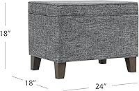 Vista 121 de HomePop Decoración para el hogar K7646-A877 Otomana tapizada moderna rectangular de almacenamiento Otomana con tapa con bisagras