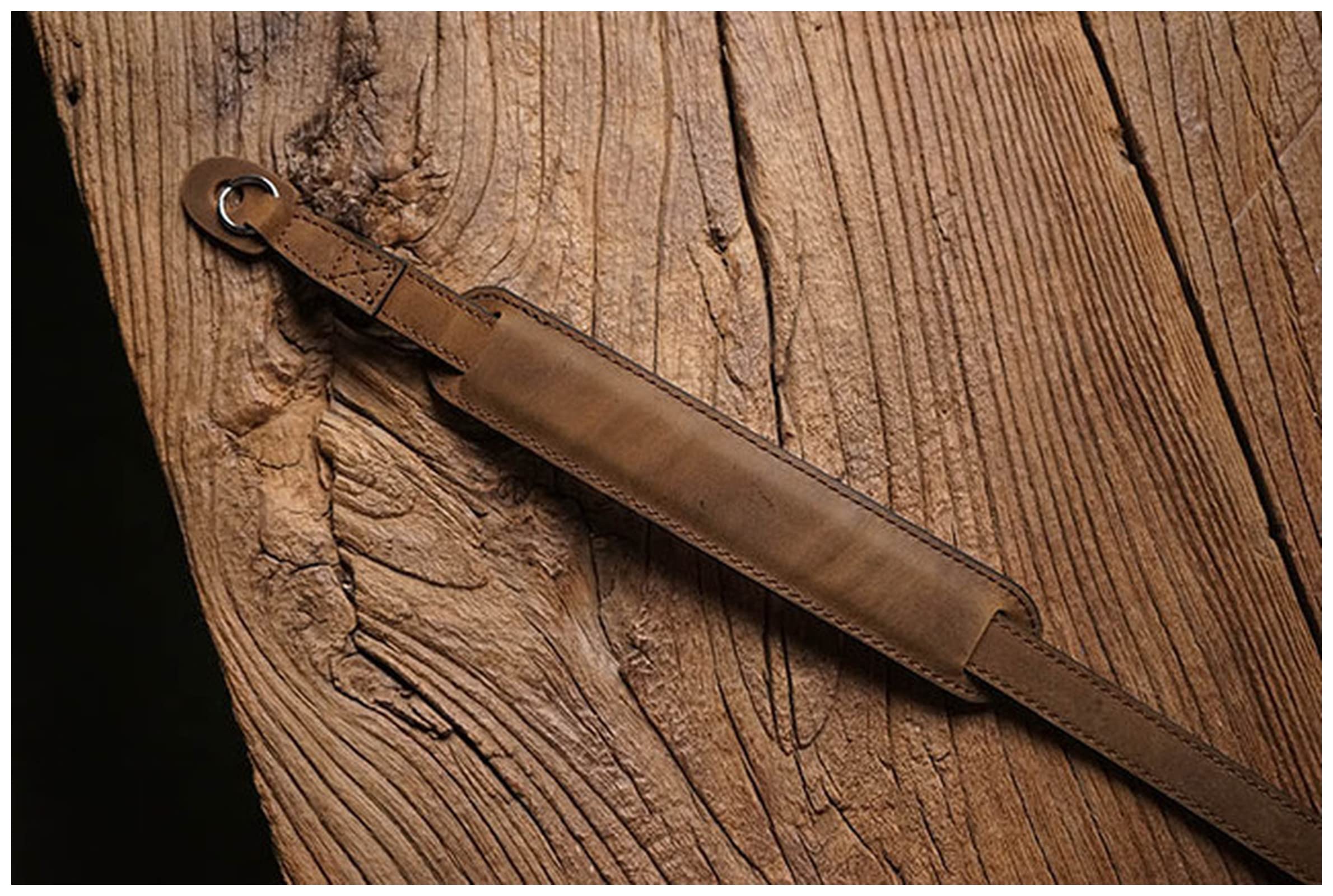 Bretelles Homme Bandoulière en Cuir Authentique à la Main à la Main pour Bretelles Femme(Brown FMW)