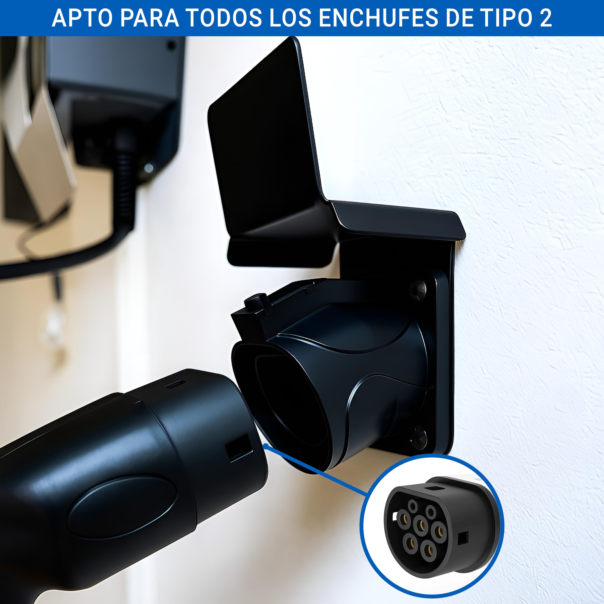Wallbox Soporte Pared • Manguera Cargador Coche Eléctrico • Tipo 2
