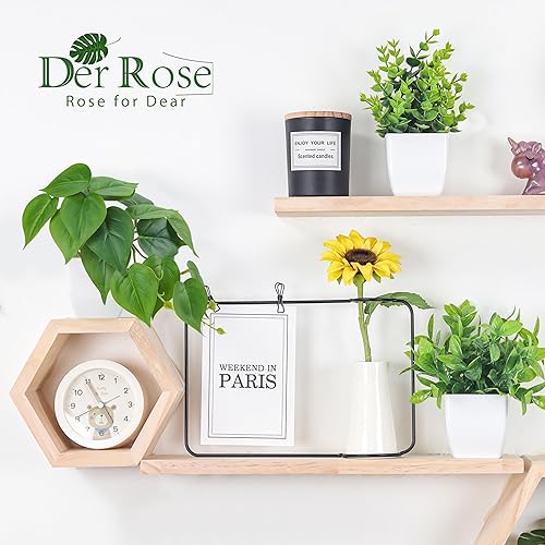 Miniatura 3 de Der Rose Paquete de 6 Plantas Falsas Pequeñas Plantas Artificiales en Maceta Plantas Falsas para Hogar Oficina Escritorio Baño Estética Decoración