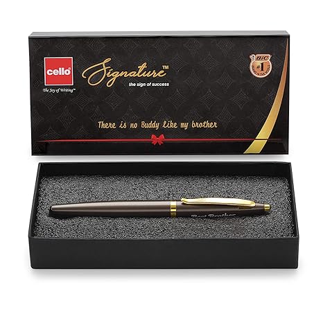 Cello Signature Premium Pen | Ideal Rakhi gift for brother | Cello Pens | Rakshabandhan gifts | Smooth Writing Roller Pen | Best Brother engraved pen | Rakhi Pen Gift set | Best Brother gift pack.