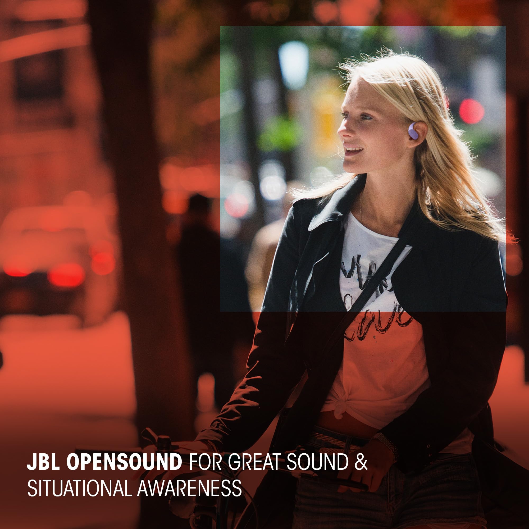 JBL Sense Lite True Wireless écouteurs Ouverts sans Fil, Conception Crochet d'oreille, Conduction aérienne, JBL OpenSound, 32 h d'autonomie, étanches IP54, compatibles avec JBL Headphones, Noir