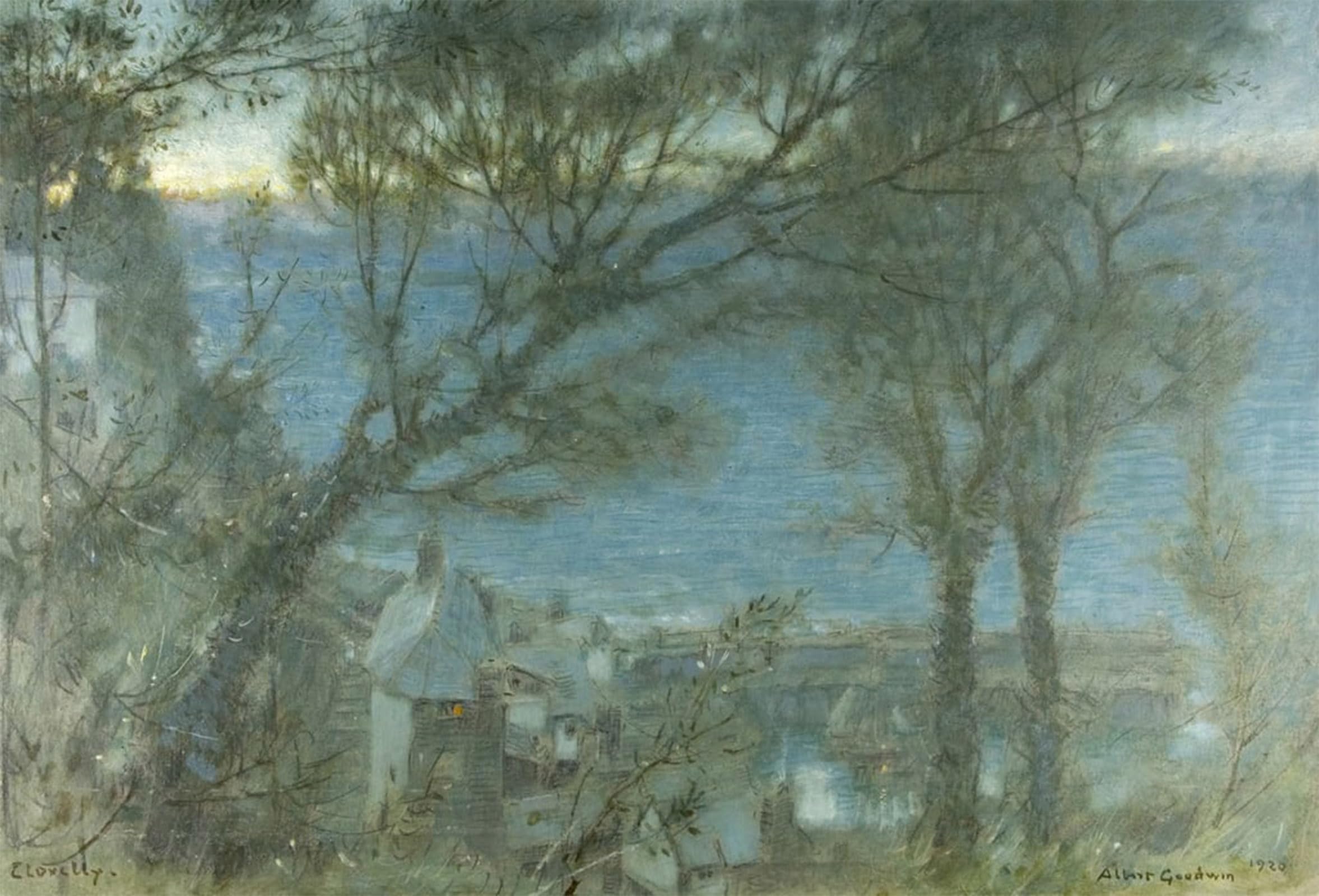 ARTXLXXBN Famous Prints Artwork Pictures Poster Painting Art Clovelly by Albert Goodwin Artwork Landscape Pictures for Home Decor 60x90cm