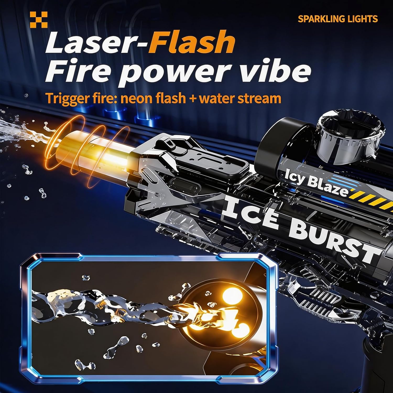 Electric Water Gun for Adults & Kids, Automatic Water Guns High Capacity 500+, Water Squirt Guns, Long Range Water Pistol Blaster Soaker,Summer Pool Toys (Black)