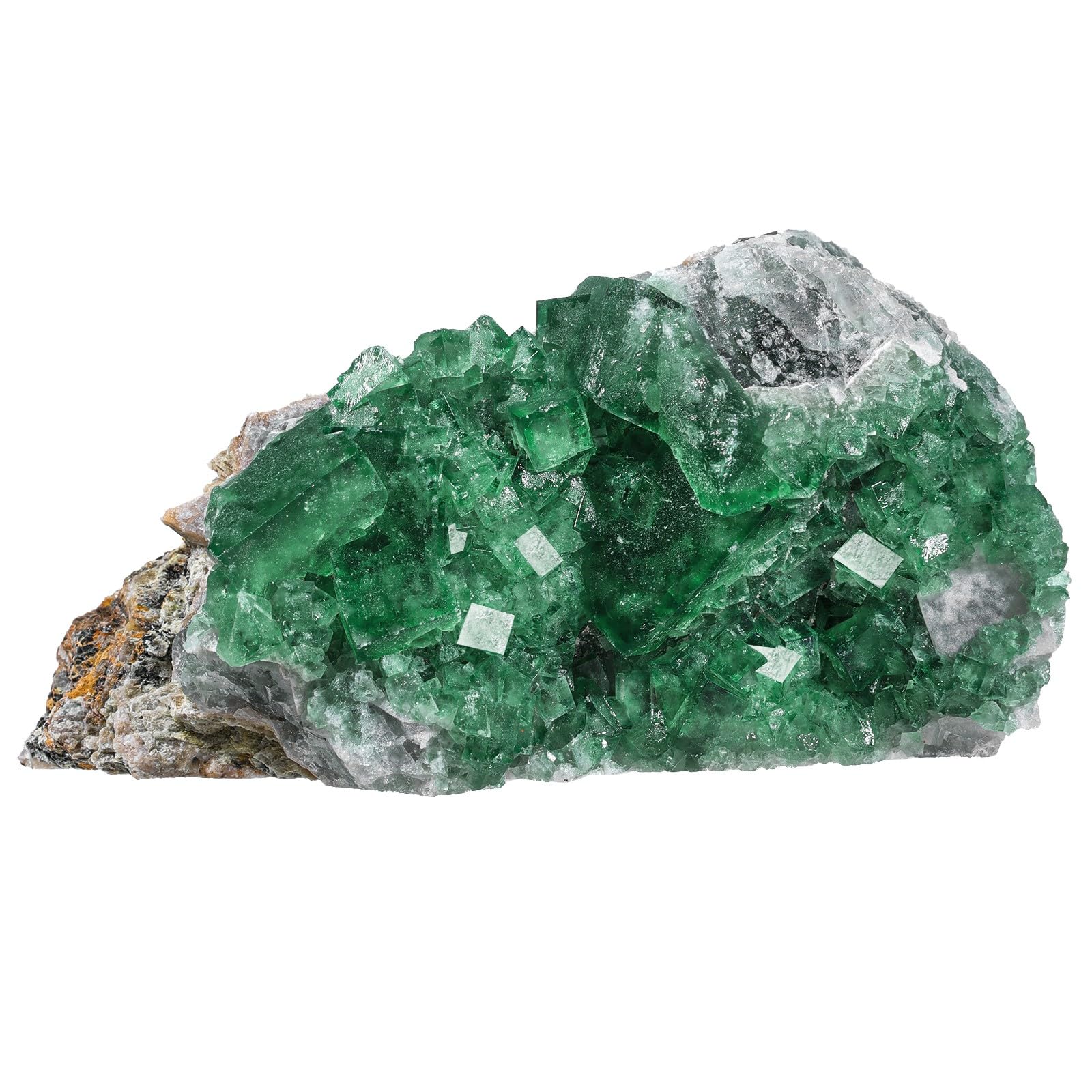 Esemplare minerale di fluorite grezza naturale per collezione, pietra del Madagascar verde fluorite geode grezzo cristallo per meditazione decorazione casa ufficio 0,3-0,4 kg
