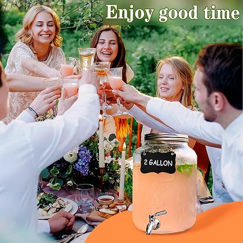 Miniatura 2 de Dispensadores de bebidas de 2 galones para fiestas con espita y soporte de acero inoxidable 188, dispensador de bebidas para jugos, dispensador de