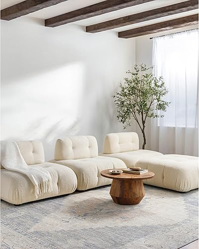 Becki Owens x SURYA Luca Medallion - Alfombra de área, 6 pies 7 pulgadas x 9 pies, color peltre