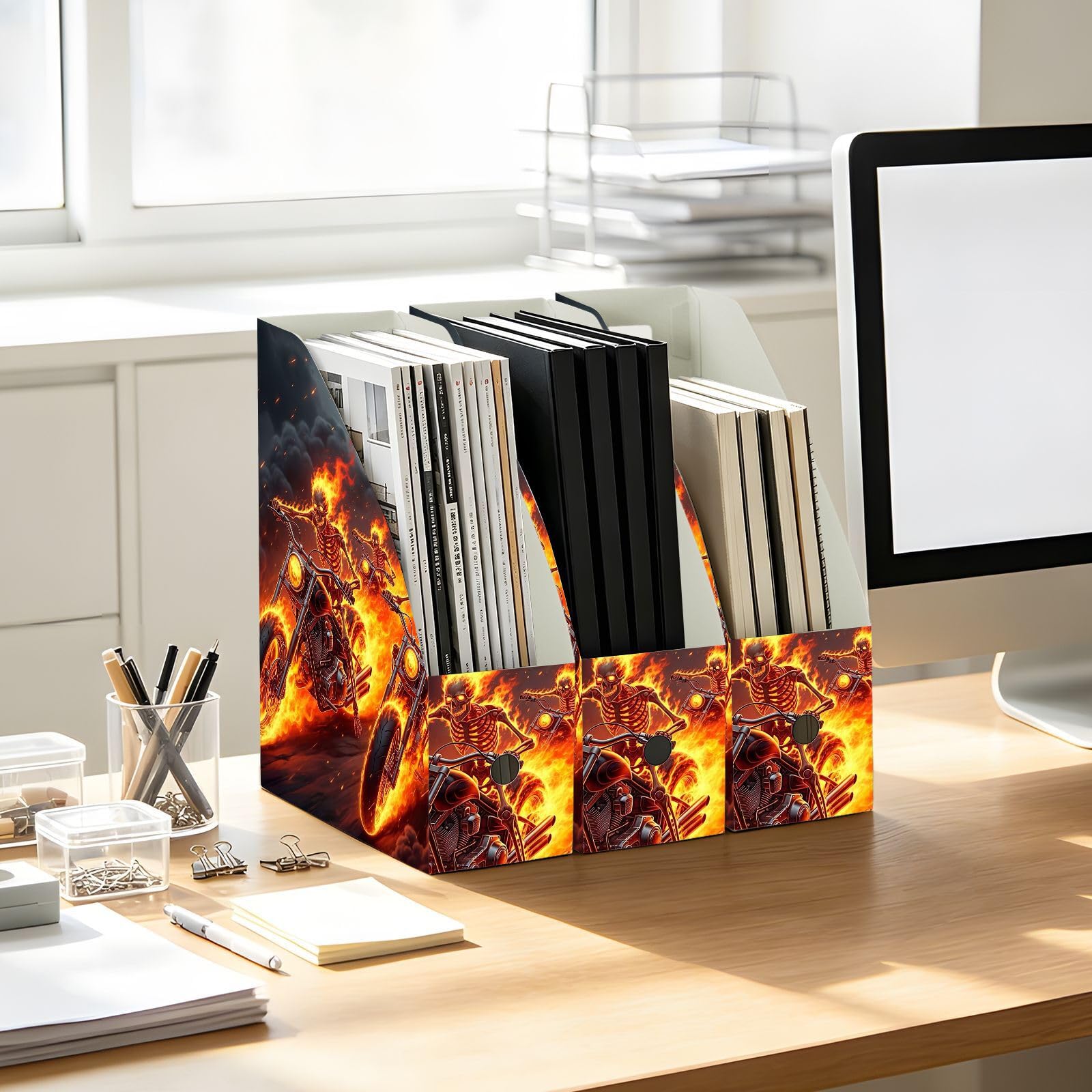 Organizzatore Documenti Importante Rosso Fiamma Decorativo