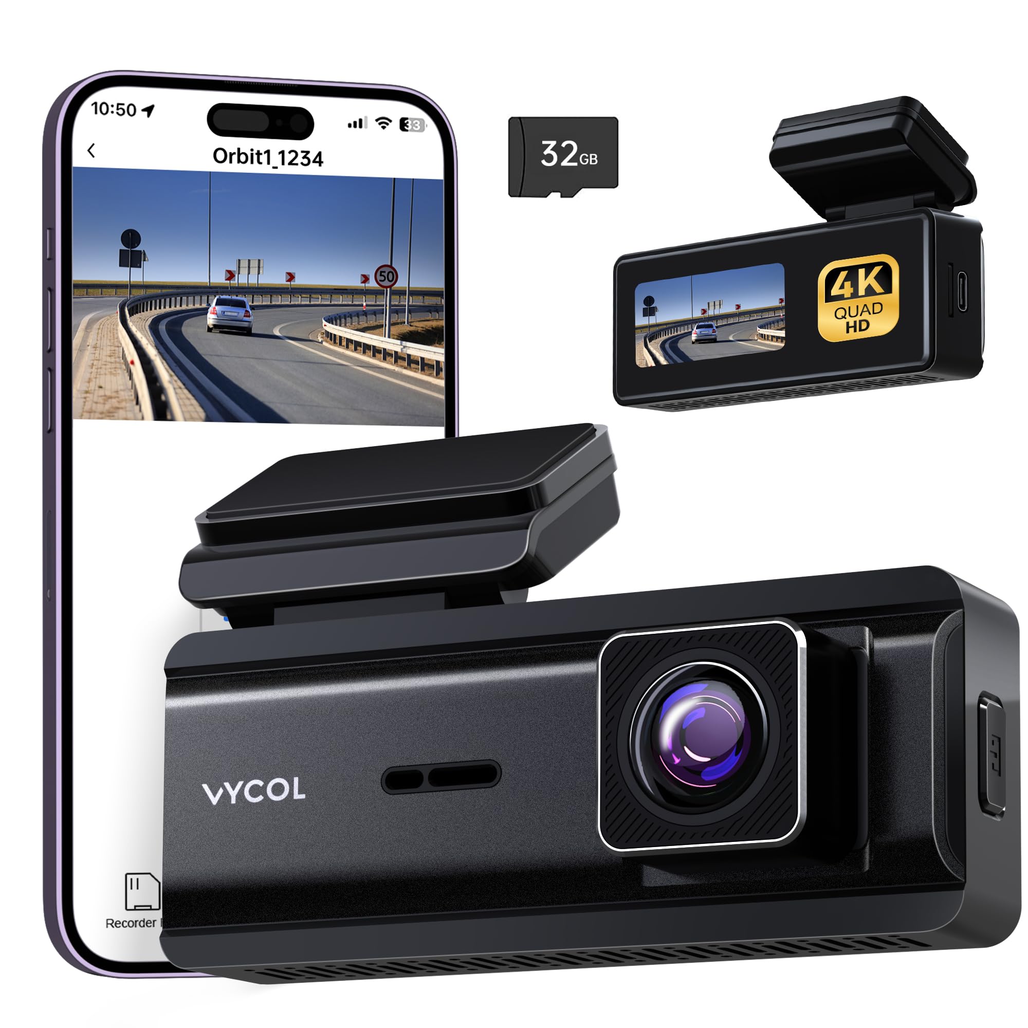 Amazon.co.jp: Vycol ドライブレコーダー 小型 4K QHD 2160P 800