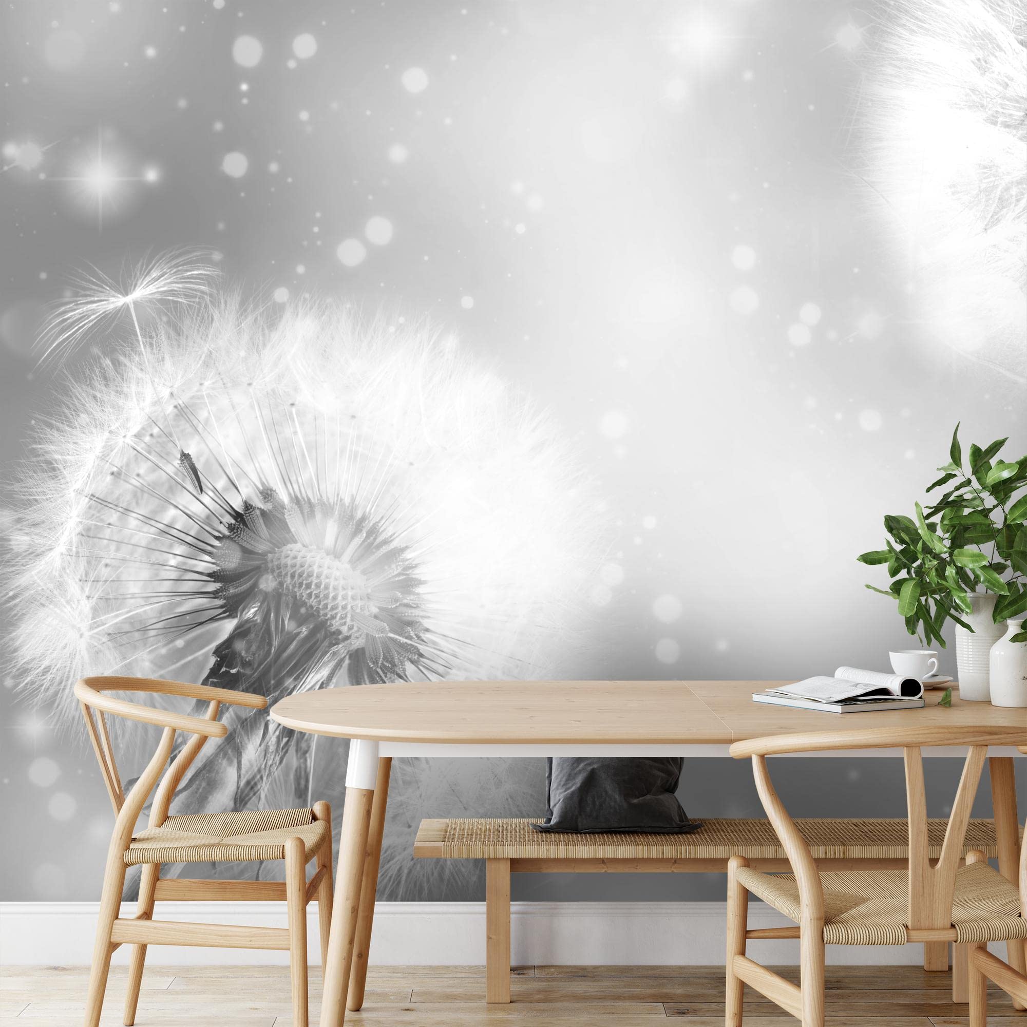 Fotobehang Paardebloem 396 x 280 cm - Vliesbehang Woonkamer Slaapkamer Kantoor Hal Decoratie Muurschilderingen XXL Moderne Wanddecoratie - 100% MADE IN GERMANY - Runa Behang - 9155012a