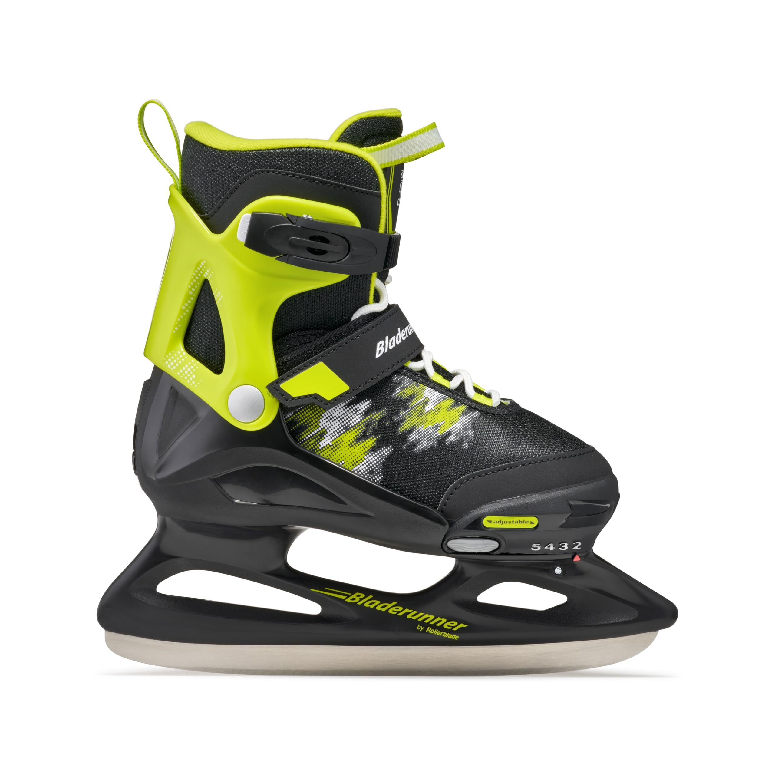 Bladerunner Micro Ice Pattini da ghiaccio Misura Regolabile, Bambini e ragazzi, Nero/Lime, 36-40
