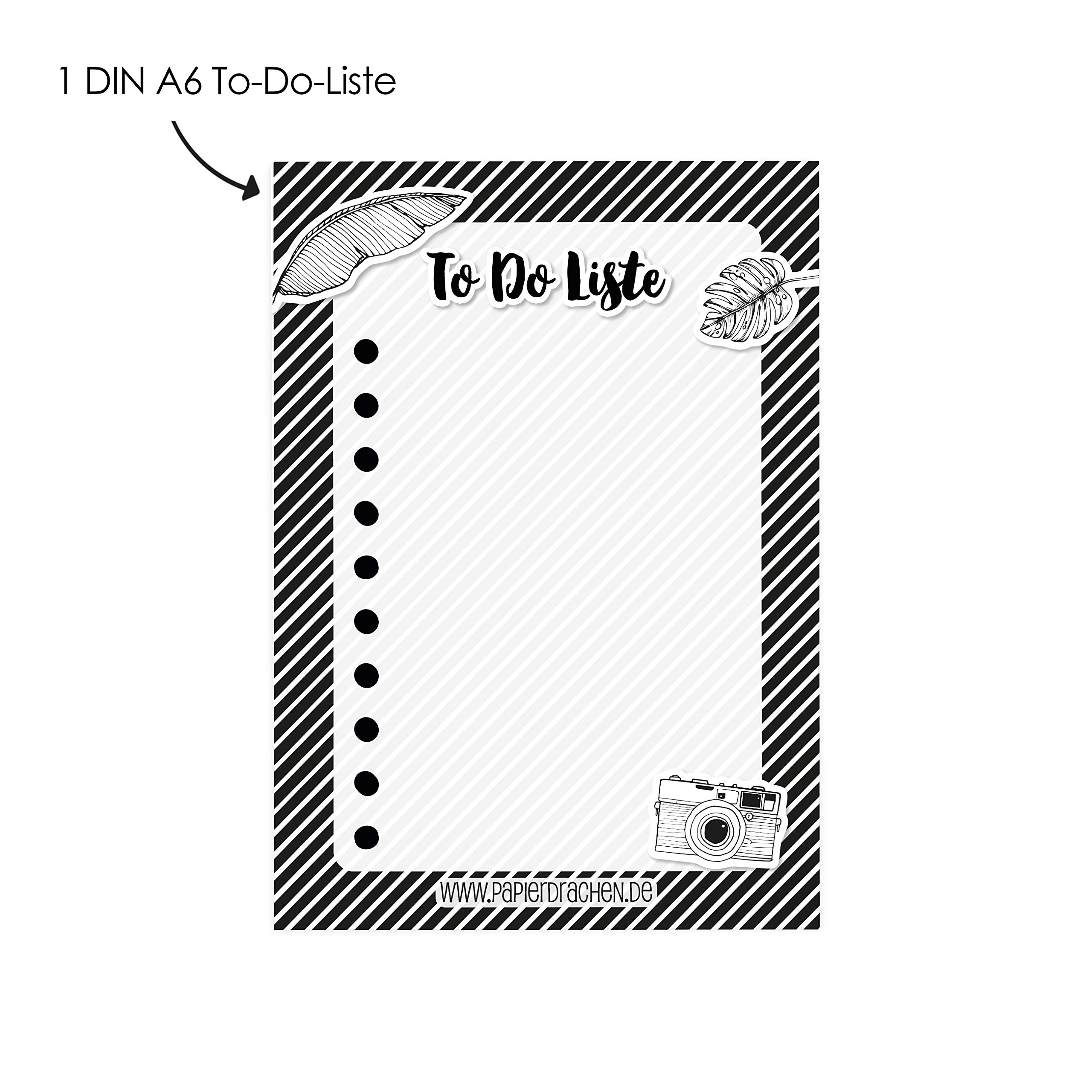 Papierdrachen 3 Writing Pads for Weekly Planner Notes and To Do List, Daily Planner Black and White, Ideal for School Work - Image 3