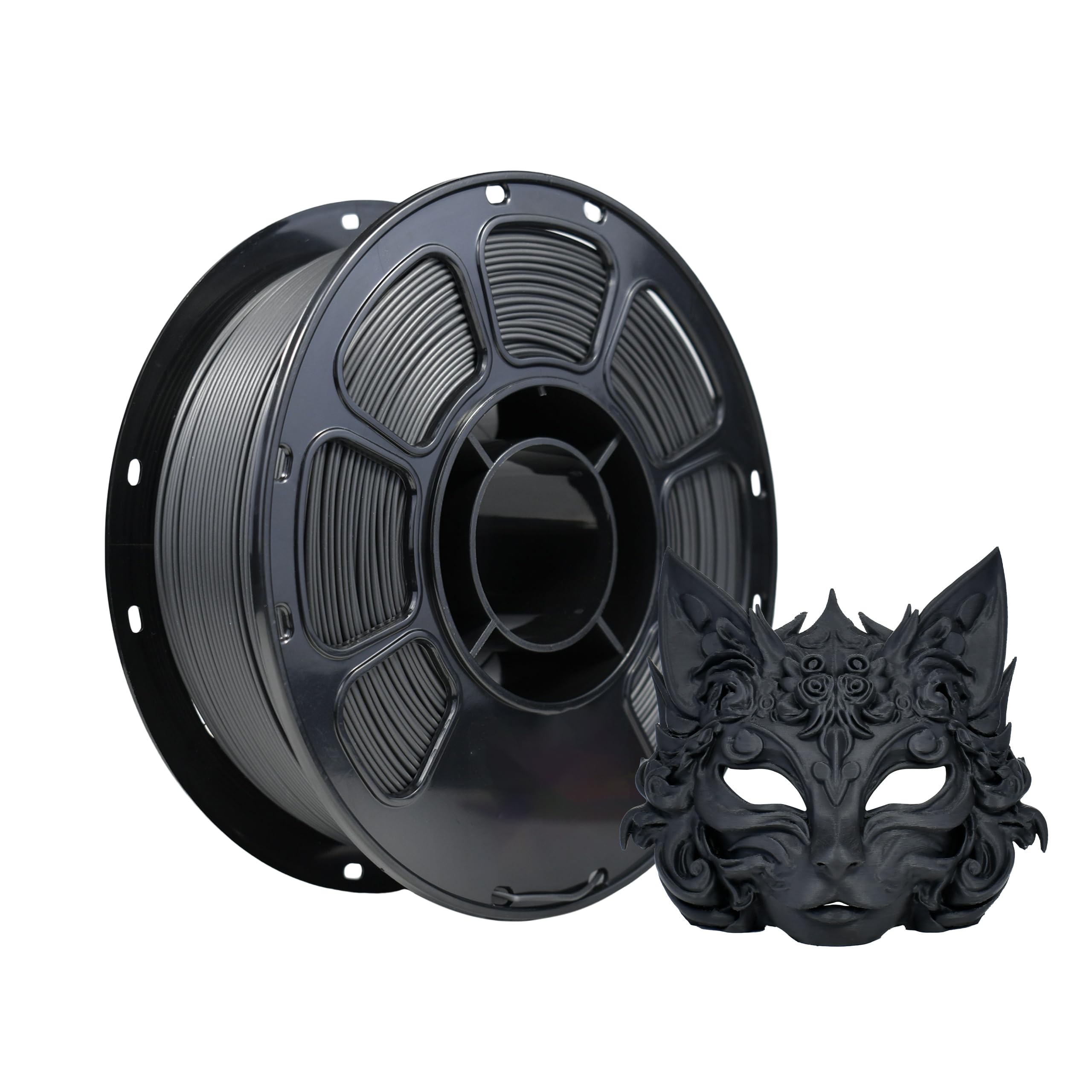 iBOSS Matte PLA+ Filament Matte Black 1KG, 1.75mm 3D Printer Filament Dimensional Accuracy +/- 0.02mm, 1kg Carboard Spool (2.2lbs) for Most FDM 3D Printers