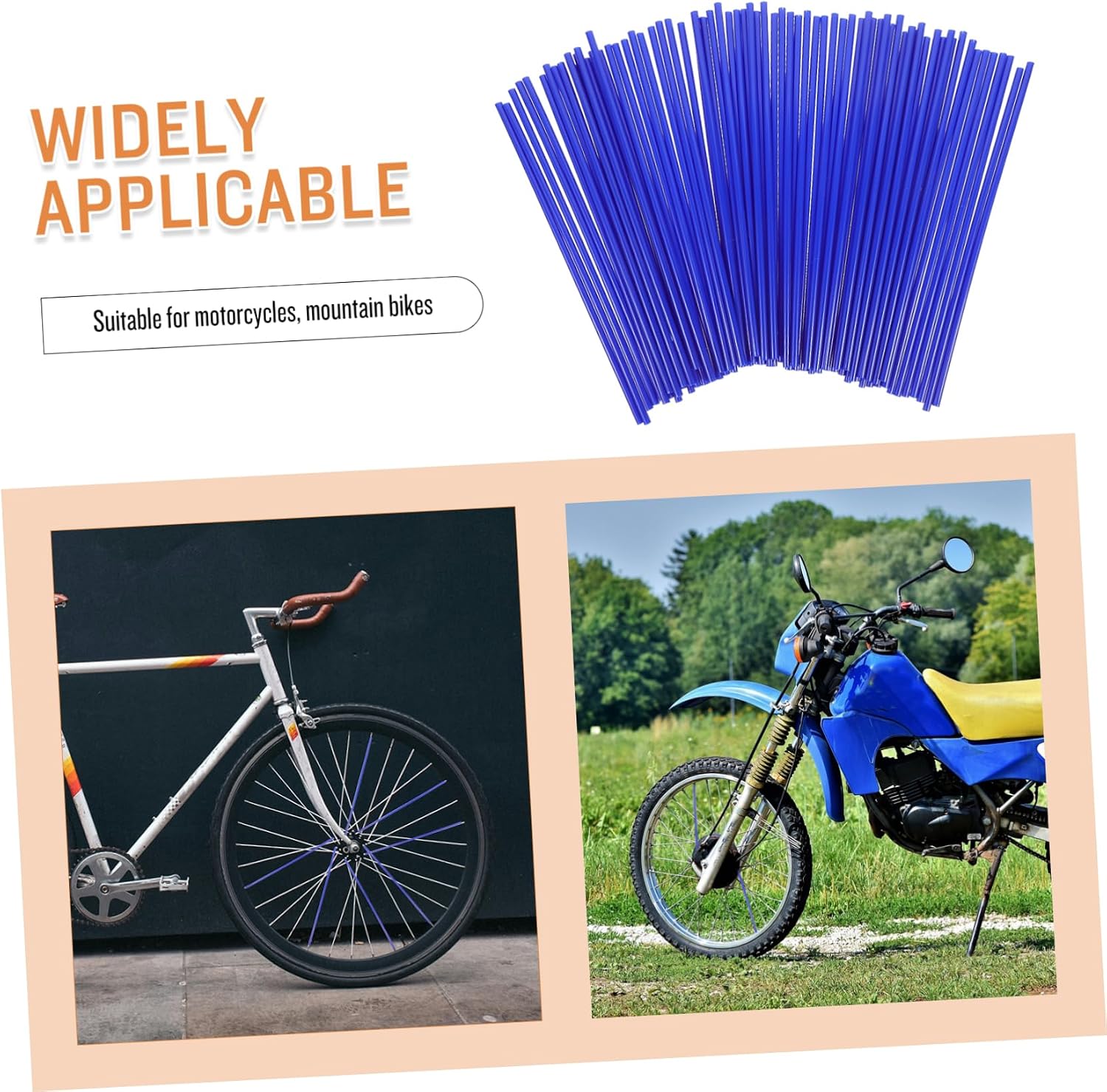 72pcs Bike Spoke Covers Rim Protector Kit Motorcycle and Bicycle Spoke High-speed Resistance Easy Installation