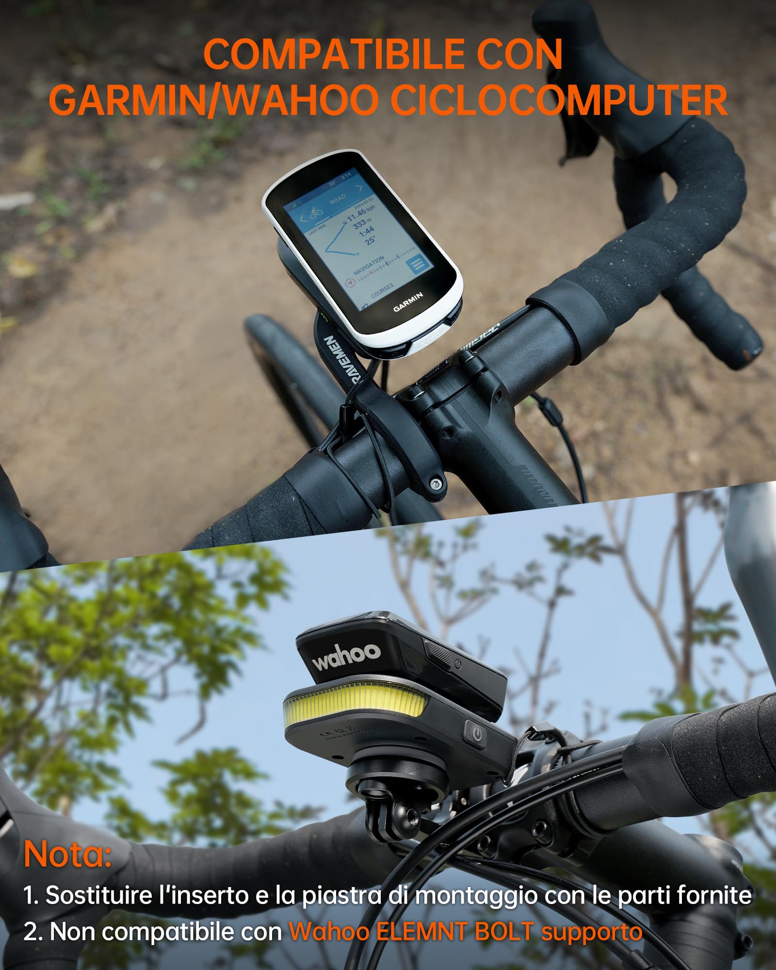 RAVEMEN FR300 Luce Diurna per Bici 300 Lumen Fanalini Anteriori per Bicicletta Compatibile con Garmin/Wahoo Ciclocomputer, 6 Modalità USB C IPX6 Impermeabile (Brevetto Protetto)