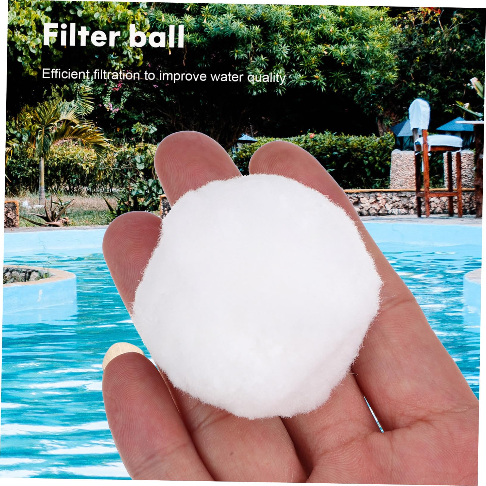 Bolas de Filtro para Piscina de Color Blanco 700g de Fibra de Poliéster