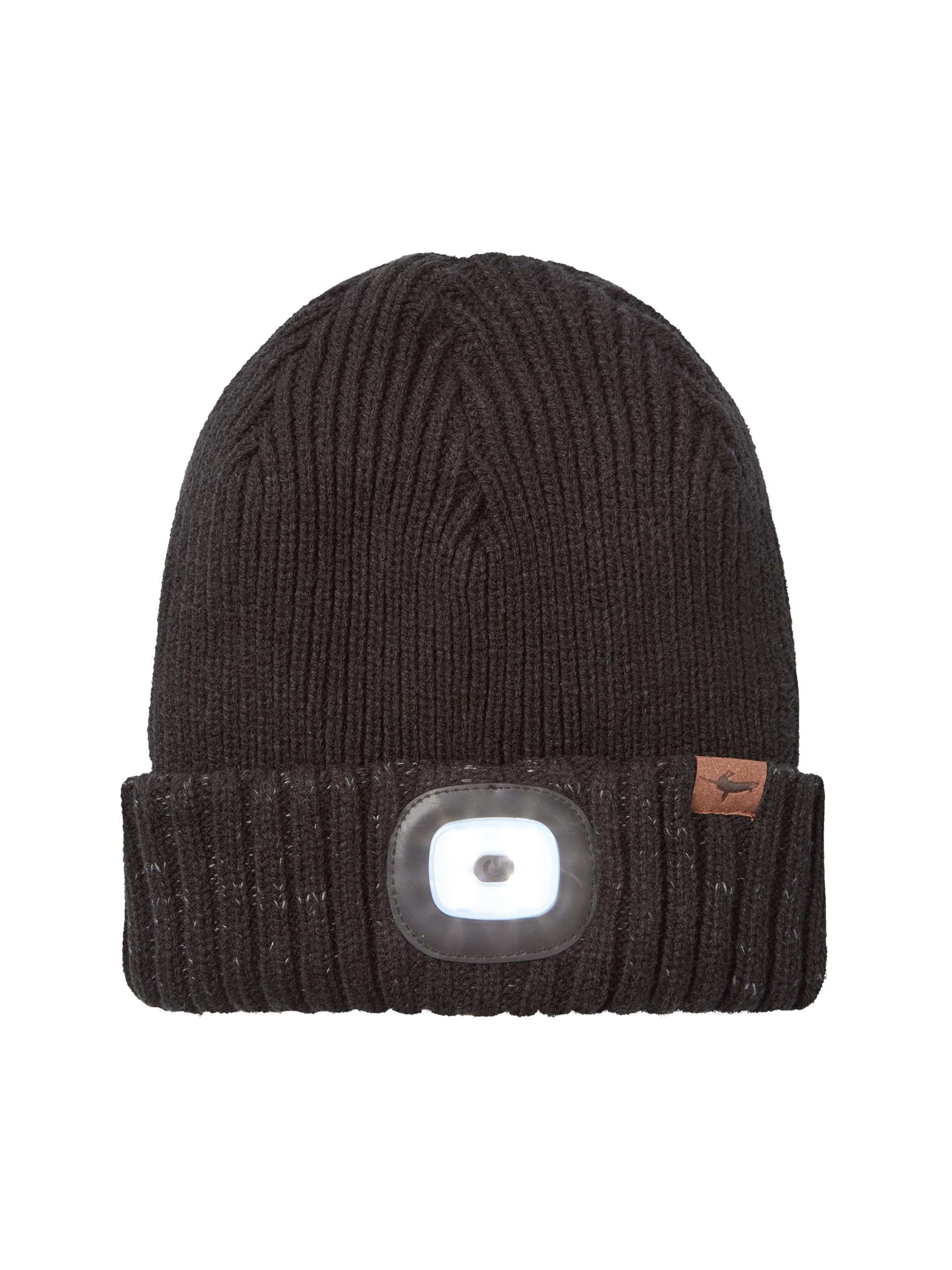 SEALSKINZ | Heydon | Unisex AQUASEALZ® Waterproof Cold Weather LED Roll Cuff Beanie Hat |Everyday & Outdoor Activities | Fleece Lining Black