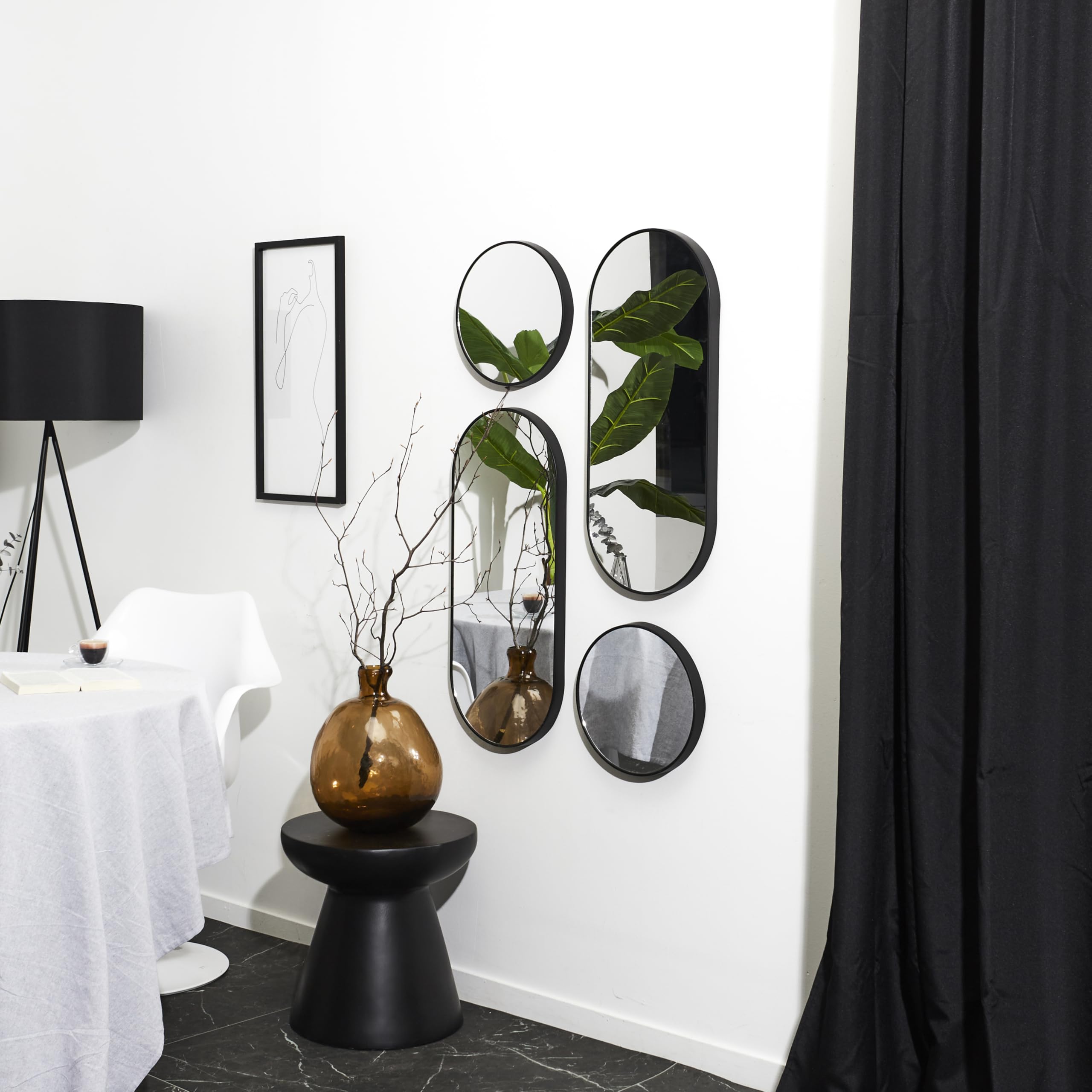 HOME DECO FACTORY Seifenspender Keramik Rillen-Design Schwarz