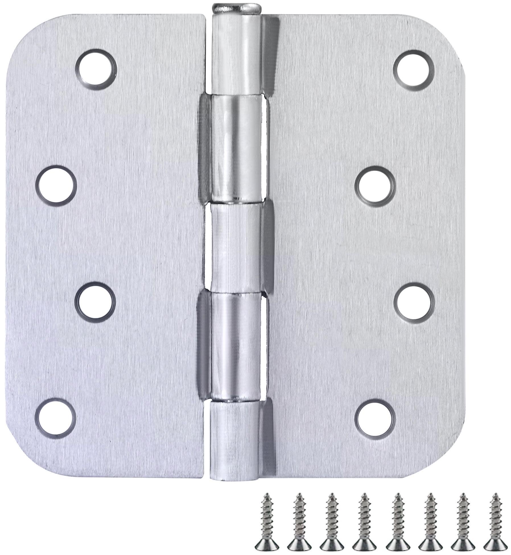 Door Hinge in White Bronze or Galvanized Steel, 4-Inch, 5/8-Inch Radius, 6-Pack