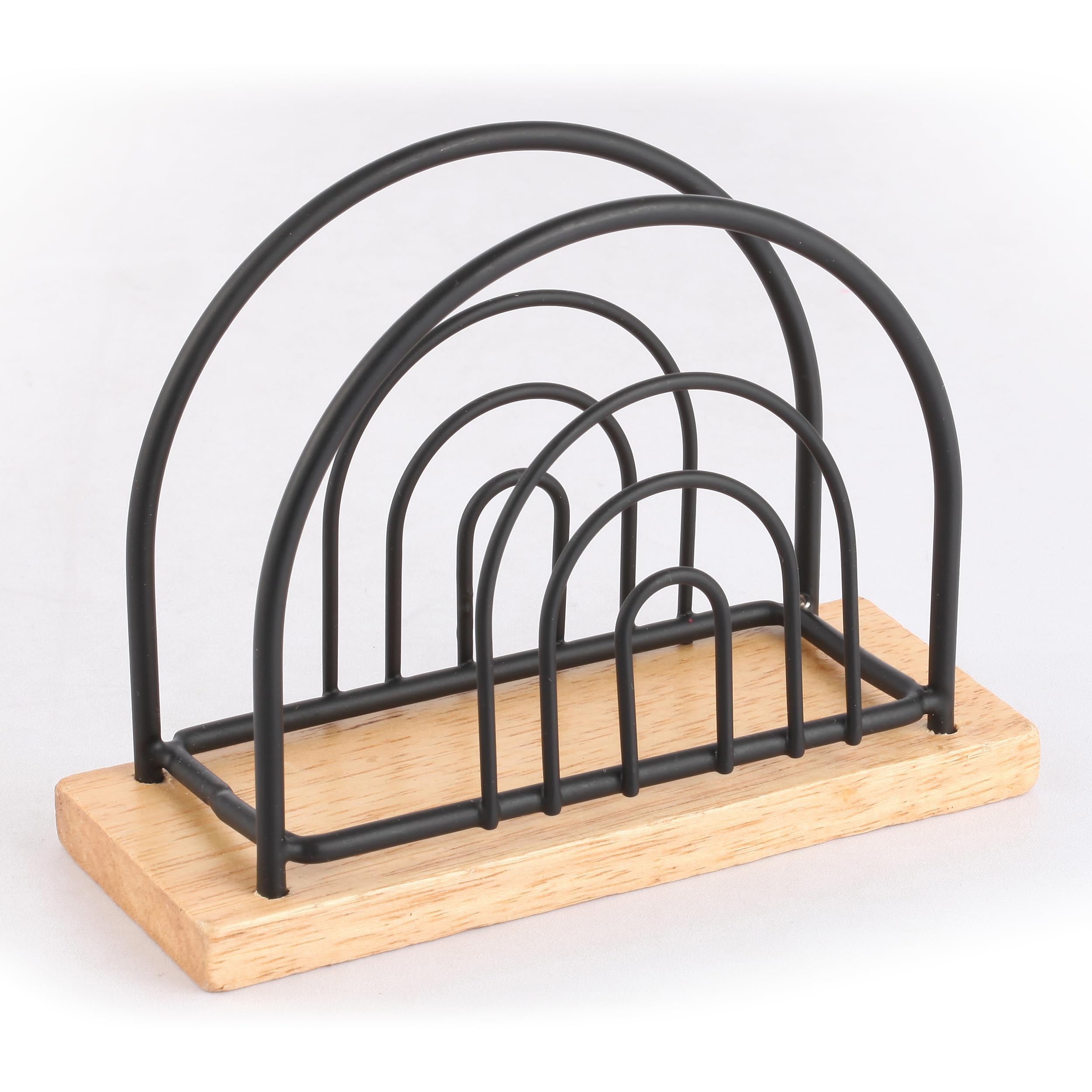 Supporto Tovaglioli Nero Portatovaglioli MSV In Acciaio E Bambù - Design Moderno Per Tavola, Cucina E Sala Da Pranzo Decorazione Casa