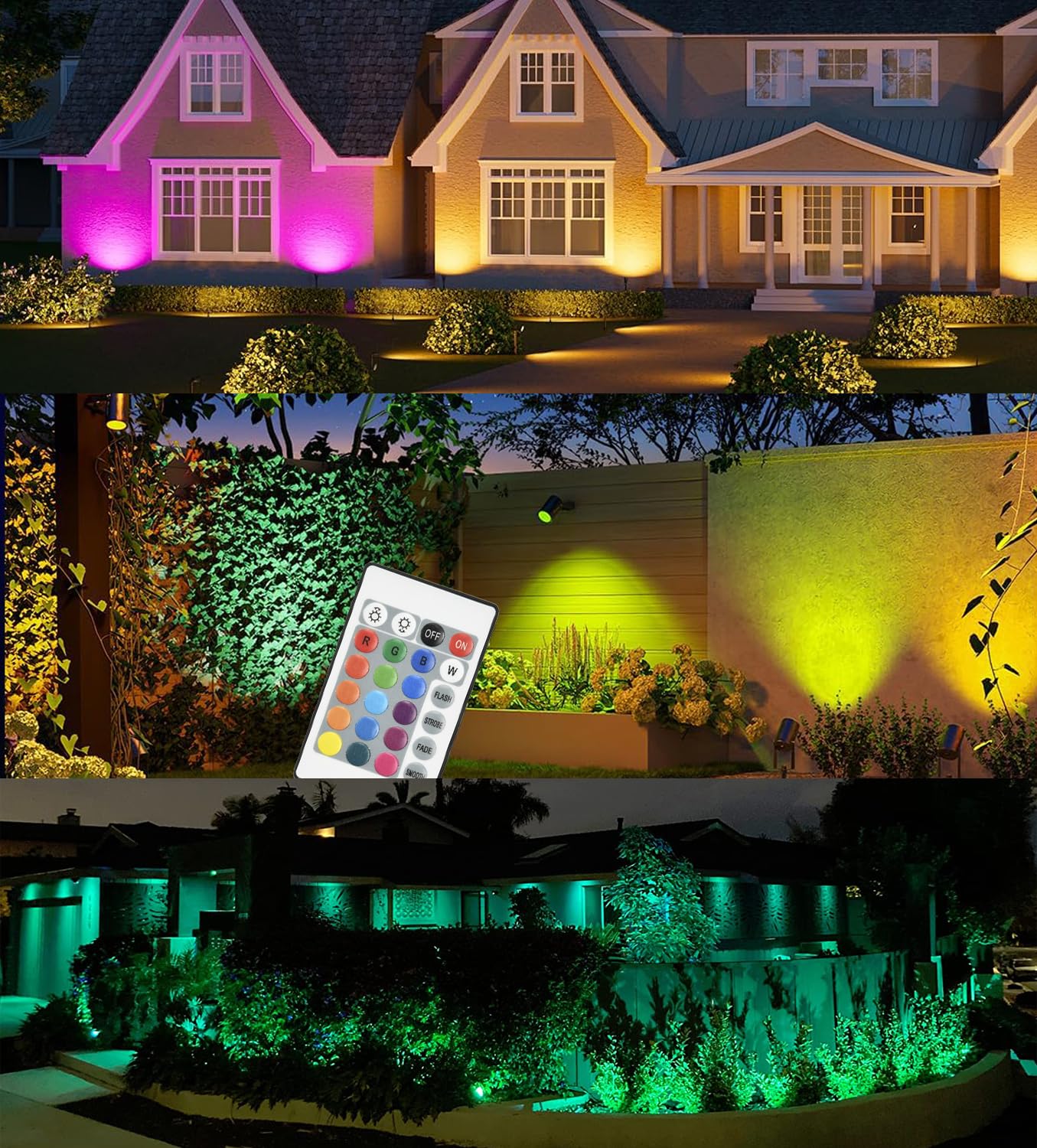 Reflektor LED do ogrodu, oświetlenie sieciowe, wodoszczelność IP66, 5 W, 12 V DC, zmiana kolorów, oświetlenie krajobrazowe, oświetlenie niskonapięciowe, oświetlenie zewnętrzne za pomocą śledzi