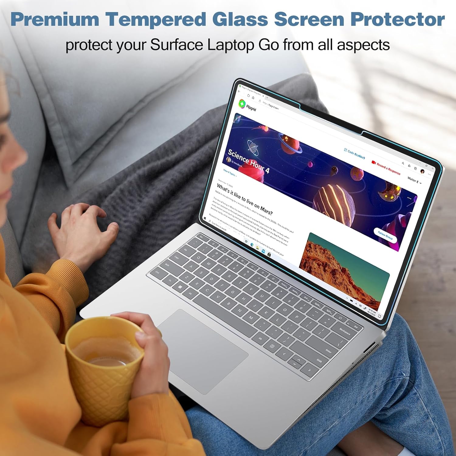 ProCase 1 Pack Tempered Glass Screen Protector for 2023 Microsoft Surface Laptop Studio 2 / Surface Laptop Studio 2021 14.4 Inch, Super HD Transparency Screen Film Guard for Surface Laptop Studio 14.4