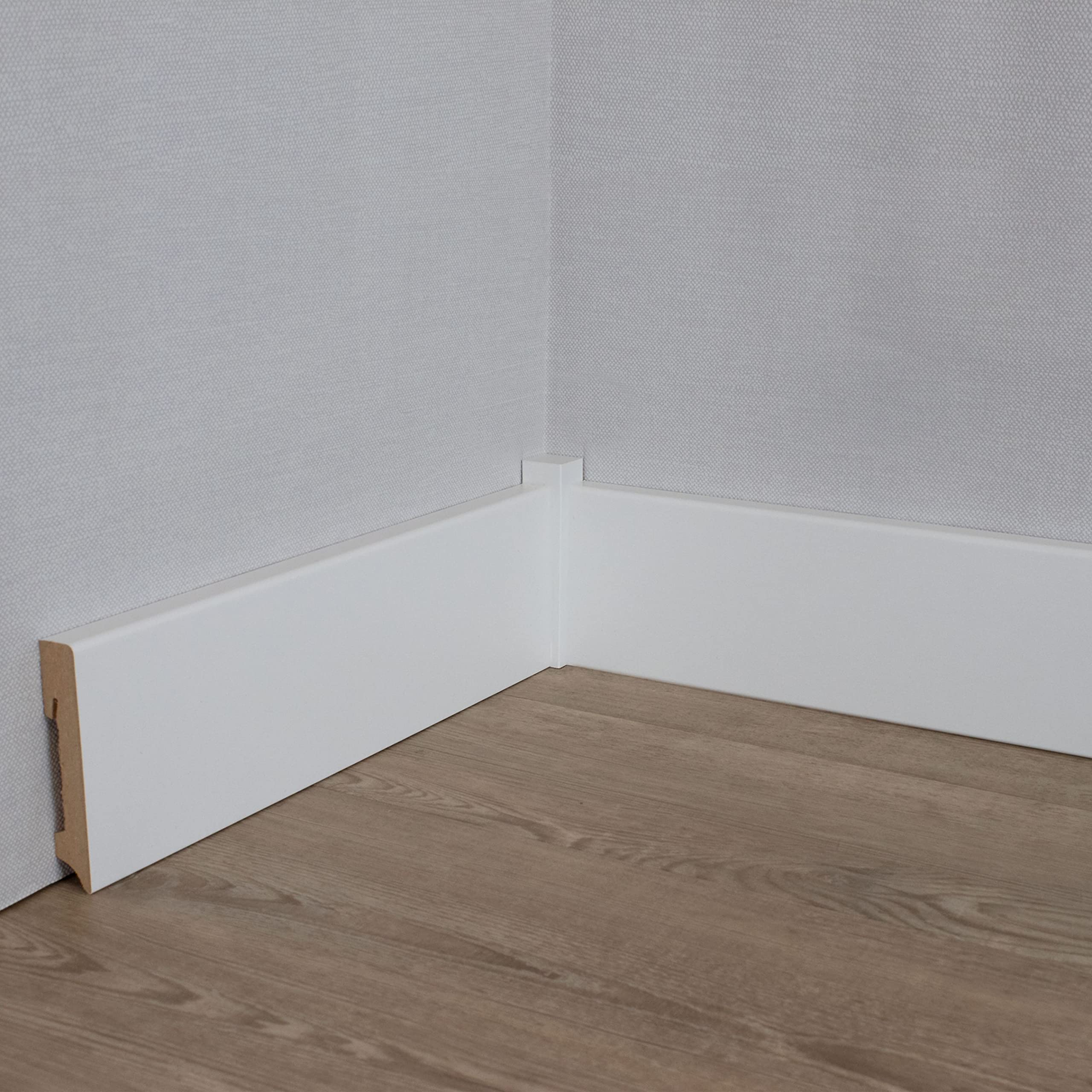 PROVISTON - Listwa przypodłogowa - profil prostokątny - 16 x 90 x 2400 mm - folia MDF - biała - klasyczna listwa przypodłogowa - 24 metry