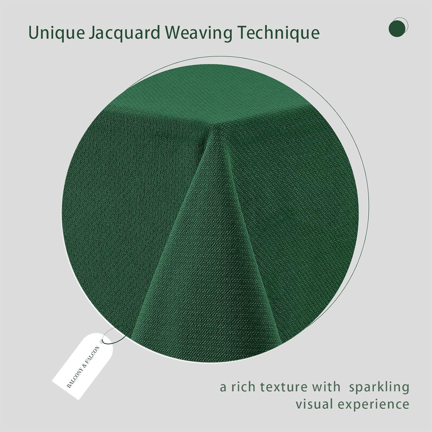 BALCONY & FALCON Rectangle Table Cloth Waterproof Fir Green 55"x71" image 3