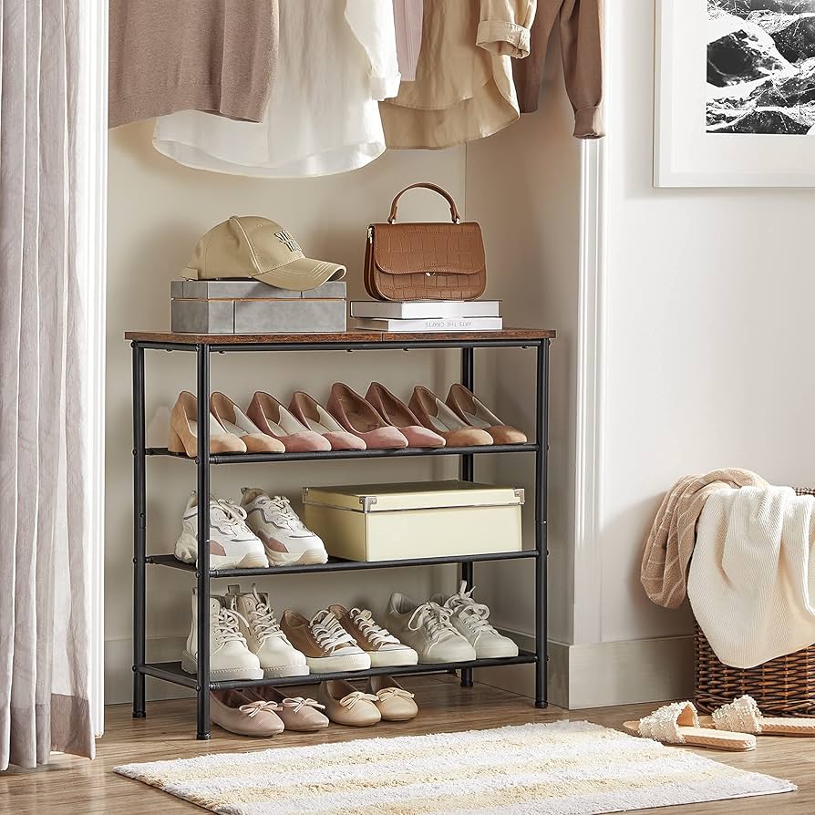 COSTWAY Industrial Shoe Rack, 5-Tiers Shoe Storage Organiser Stand With