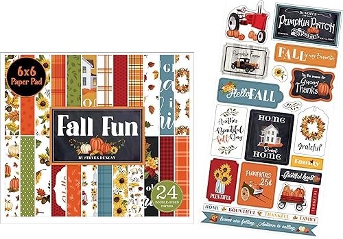 Papel de álbum de recortes de otoño, doble cara, almohadilla de papel para álbum de recortes de otoño, calcomanía con calabaza, girasol, hojas, tema