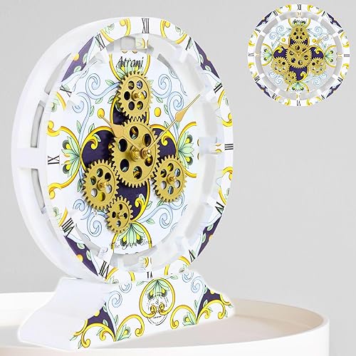 Miniatura 5 de The Gears - Reloj de pared con engranajes móviles (Atrani, redondo de 10 pulgadas)