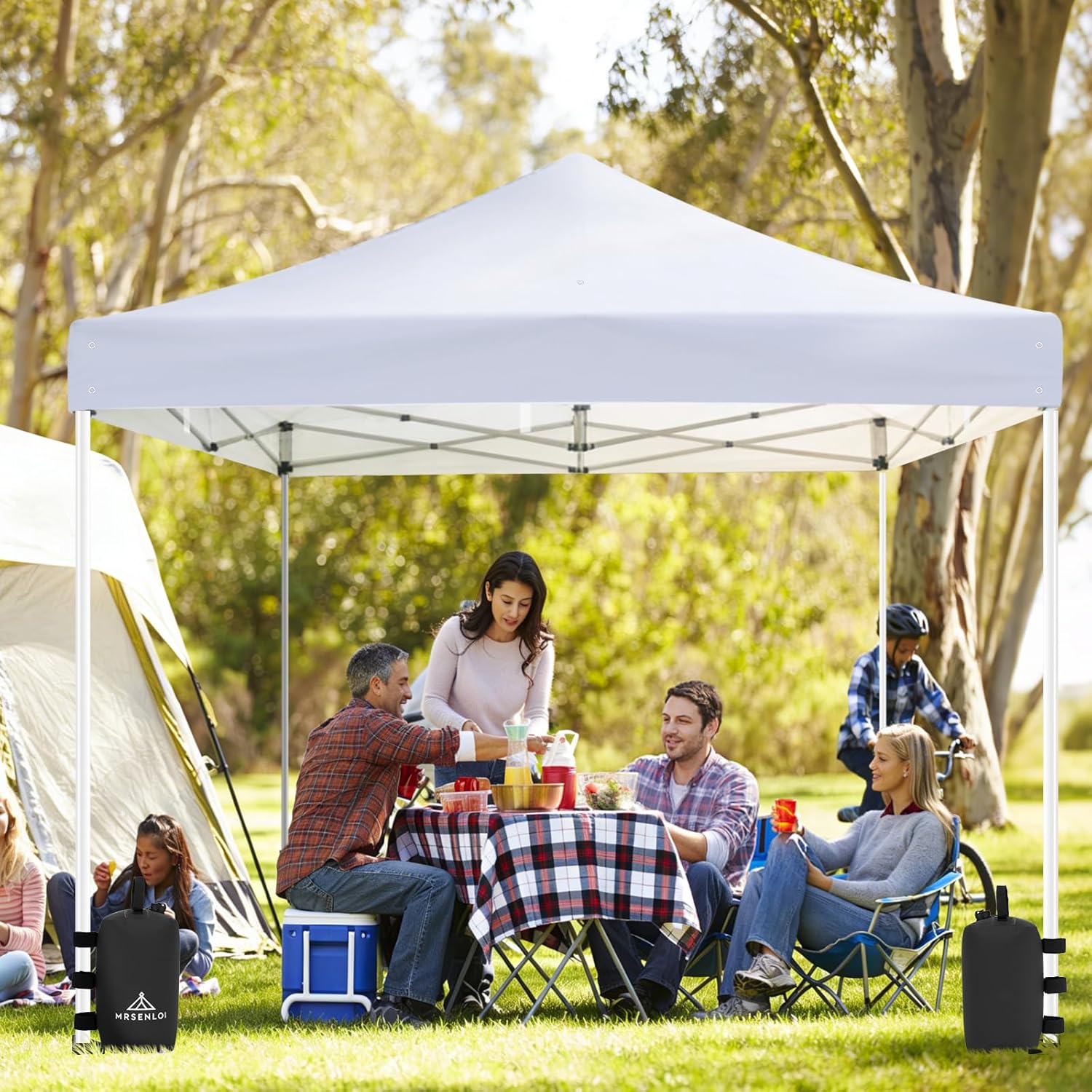 Mrsenloi 10x10 Replacement Canopy Top with 4 Pack Water Weight Bags Included for Pop Up Tent, Waterproof Instant Canopy Top Cover Only