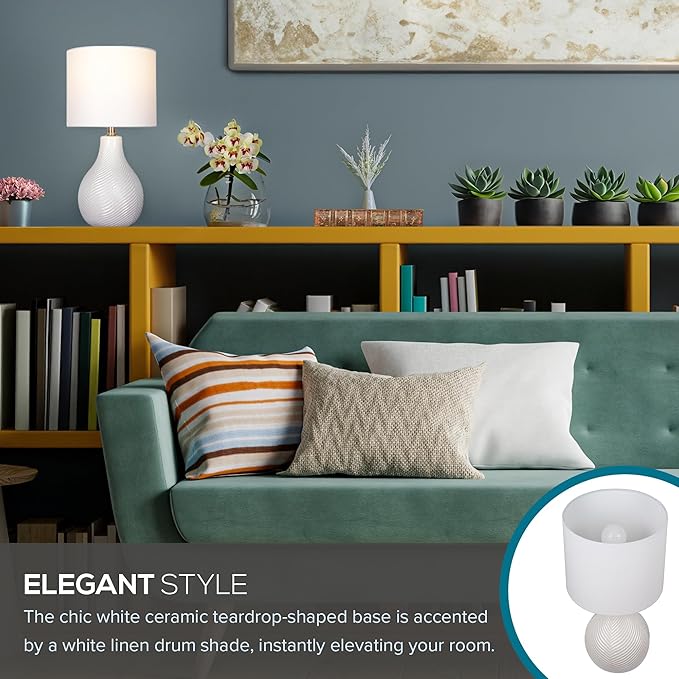 Lámpara de Mesa Cerámica Blanca 18.75 pulgadas Catalina Lighting miniatura 5